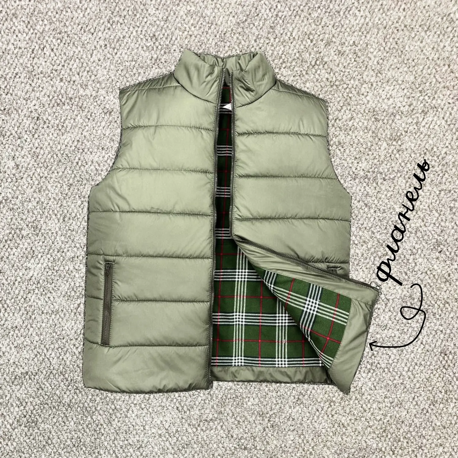 Изображение товара Жилет рабочий утепленный Фабрика Зонт Флан цвет олива размер 50-52 рост 176-197 см