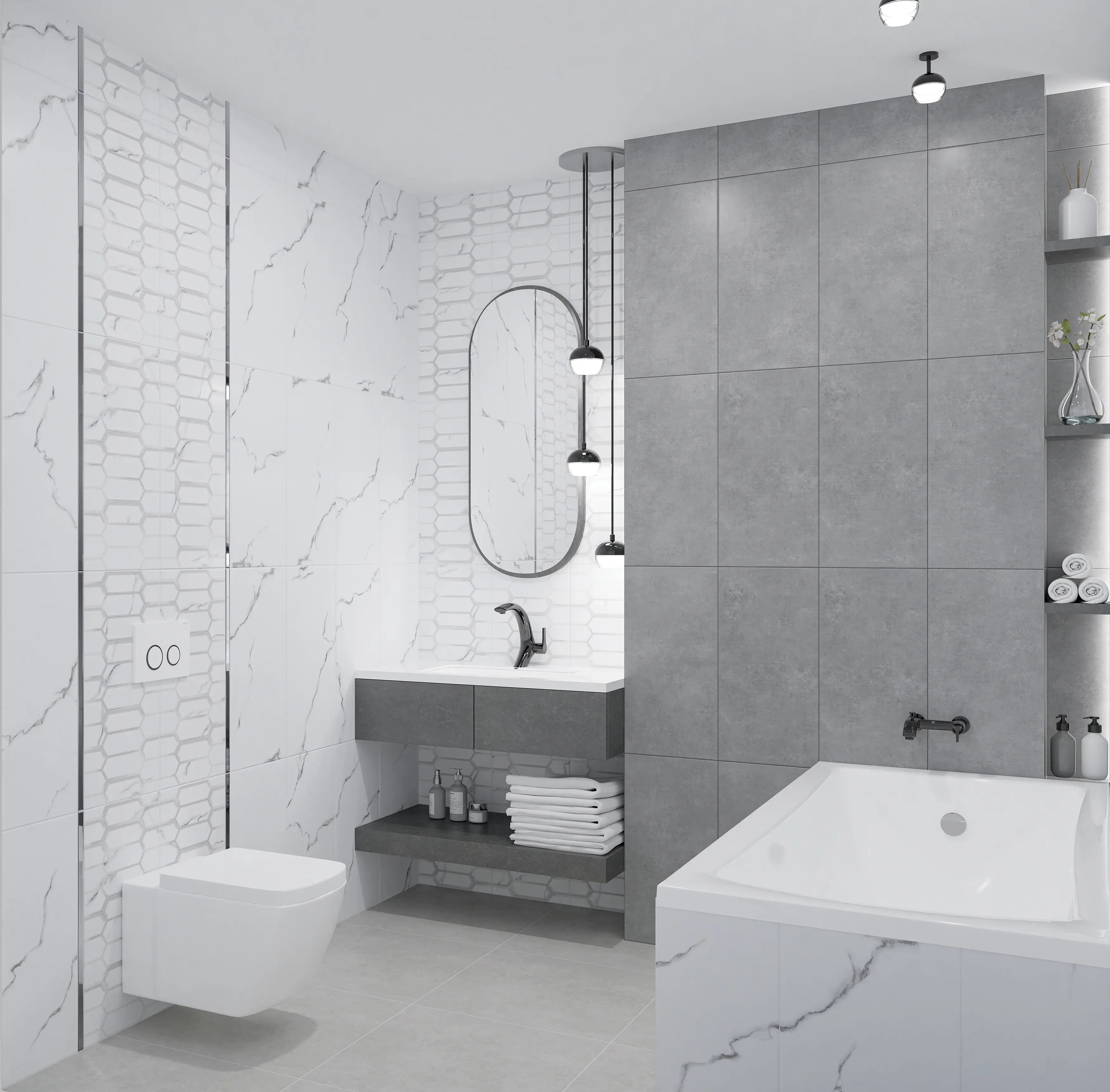 Изображение товара Настенная плитка Azori Calacatta opaco 00-00108672 31.5x63см цвет белый