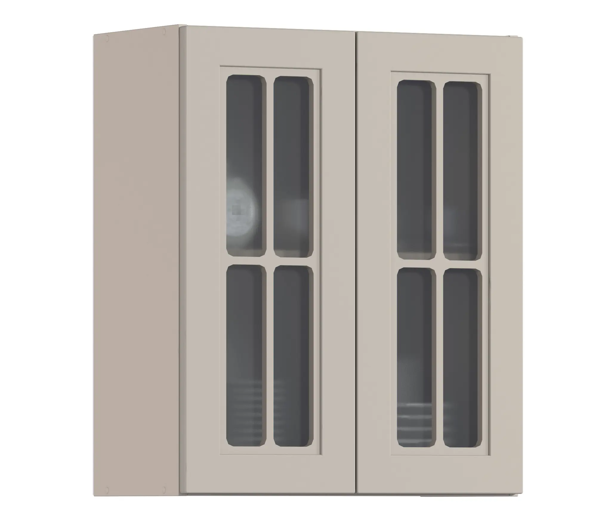 Изображение товара Навесной шкаф Регина Столплит 60x72x29 см с 2 стеклянными фасадами МДФ цвет серый