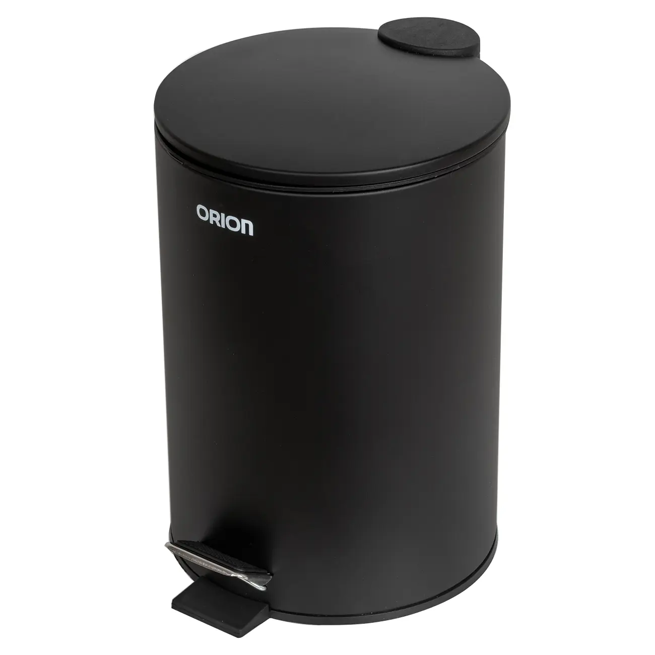 Изображение товара Мусорный контейнер с педалью 12 л Orion металлический цвет черный