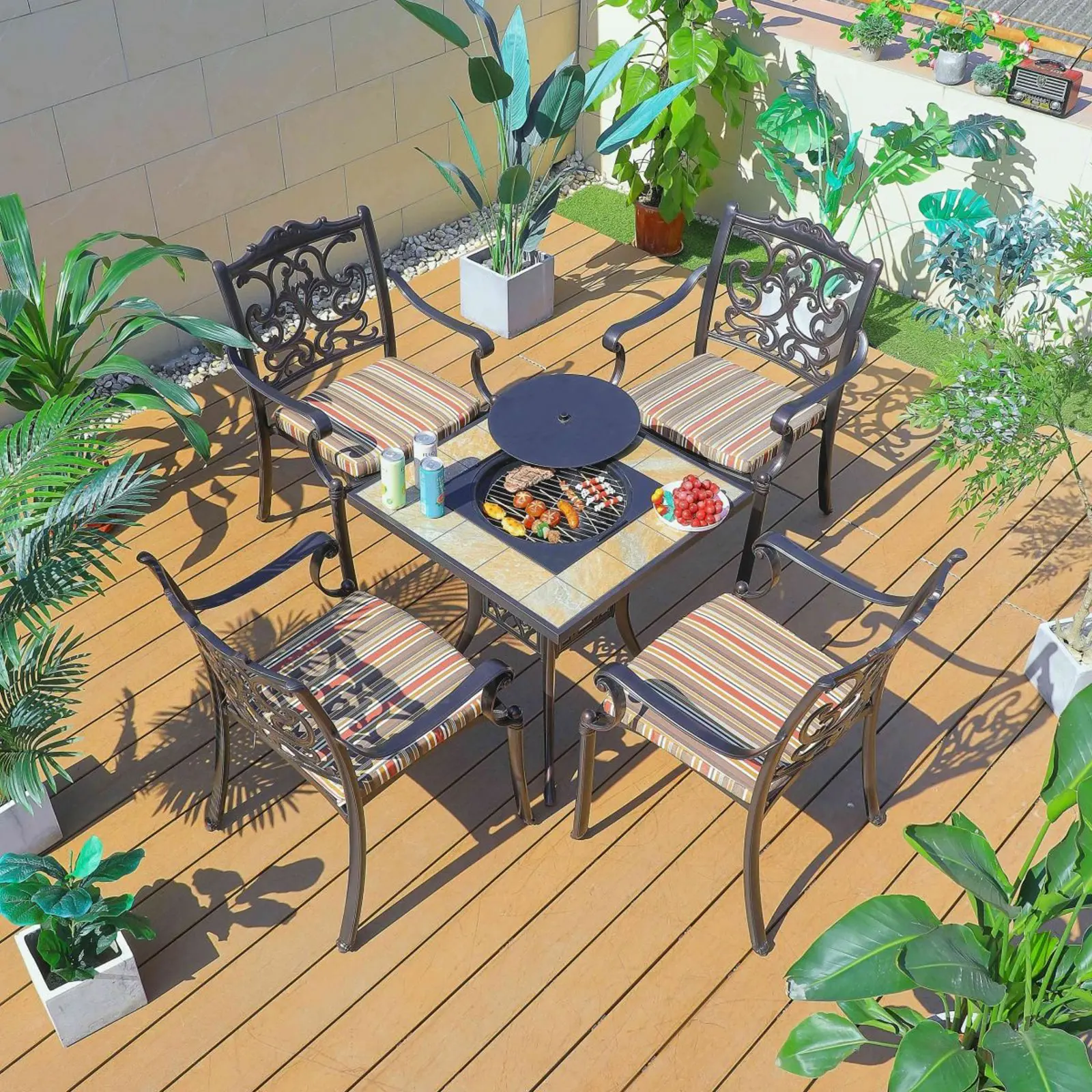 Изображение товара Нераздвижной садовый стол из алюминия Мир Дачника 70x70x65 см коричневый