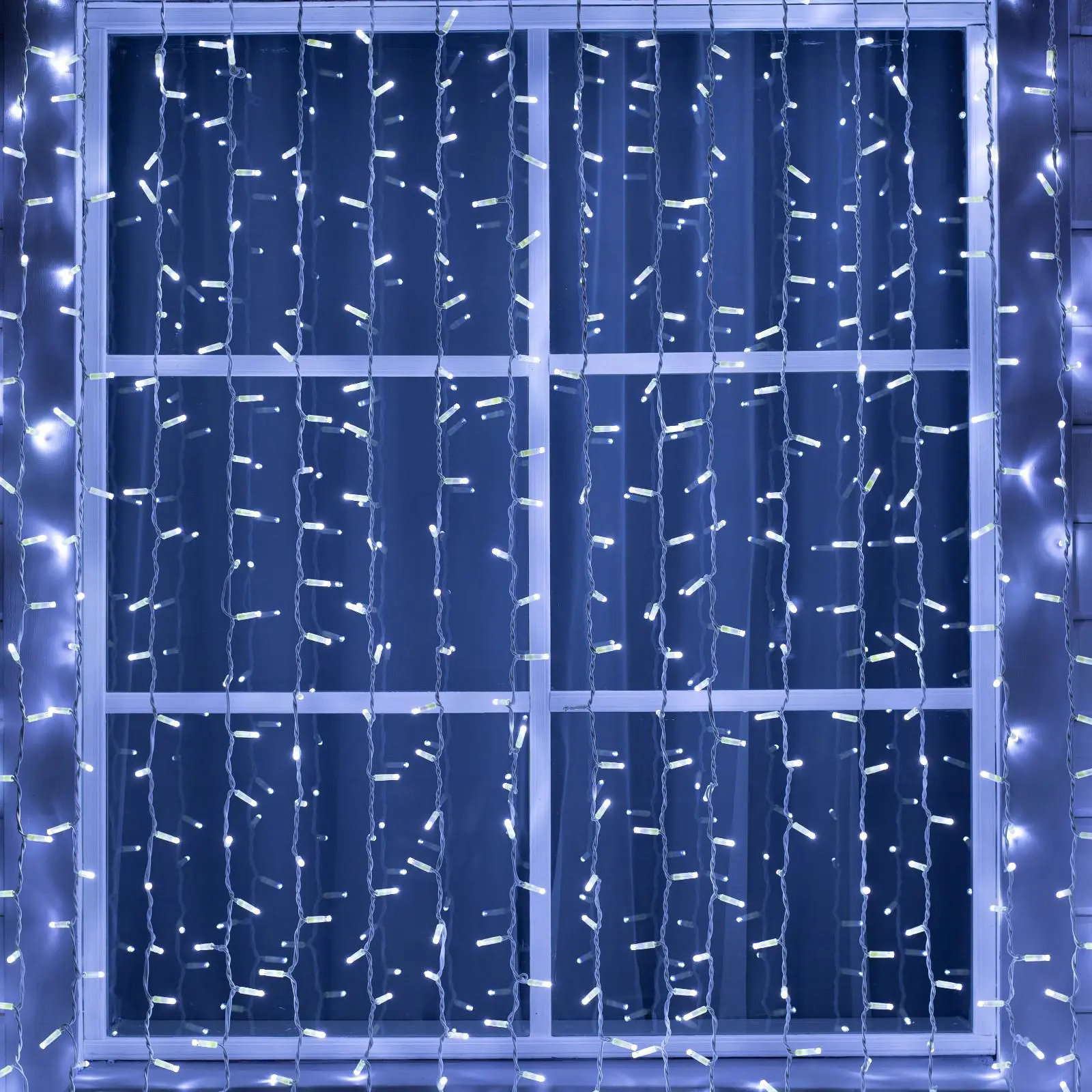 Изображение товара Электрогирлянда комнатная Luazon Lighting 3584285 Занавес 2x6м 1440 ламп холодный белый 1 режим работы