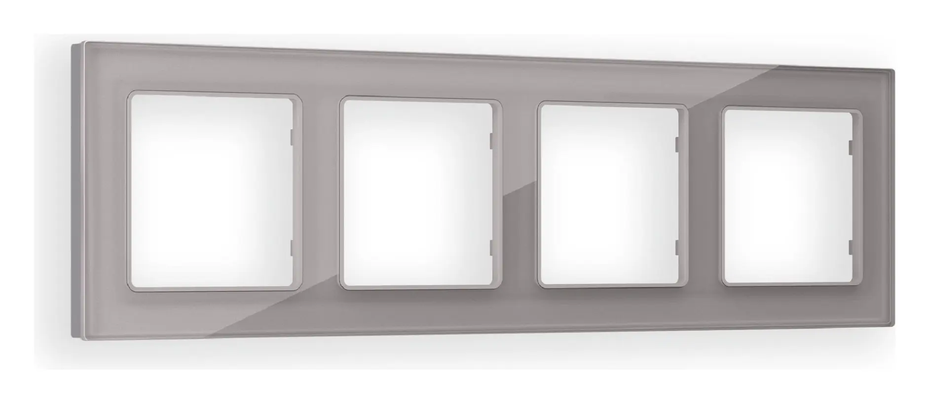 Изображение товара Рамка для розеток и выключателей Ambrella Volt Alfa Platos AF330504 4 поста сталь