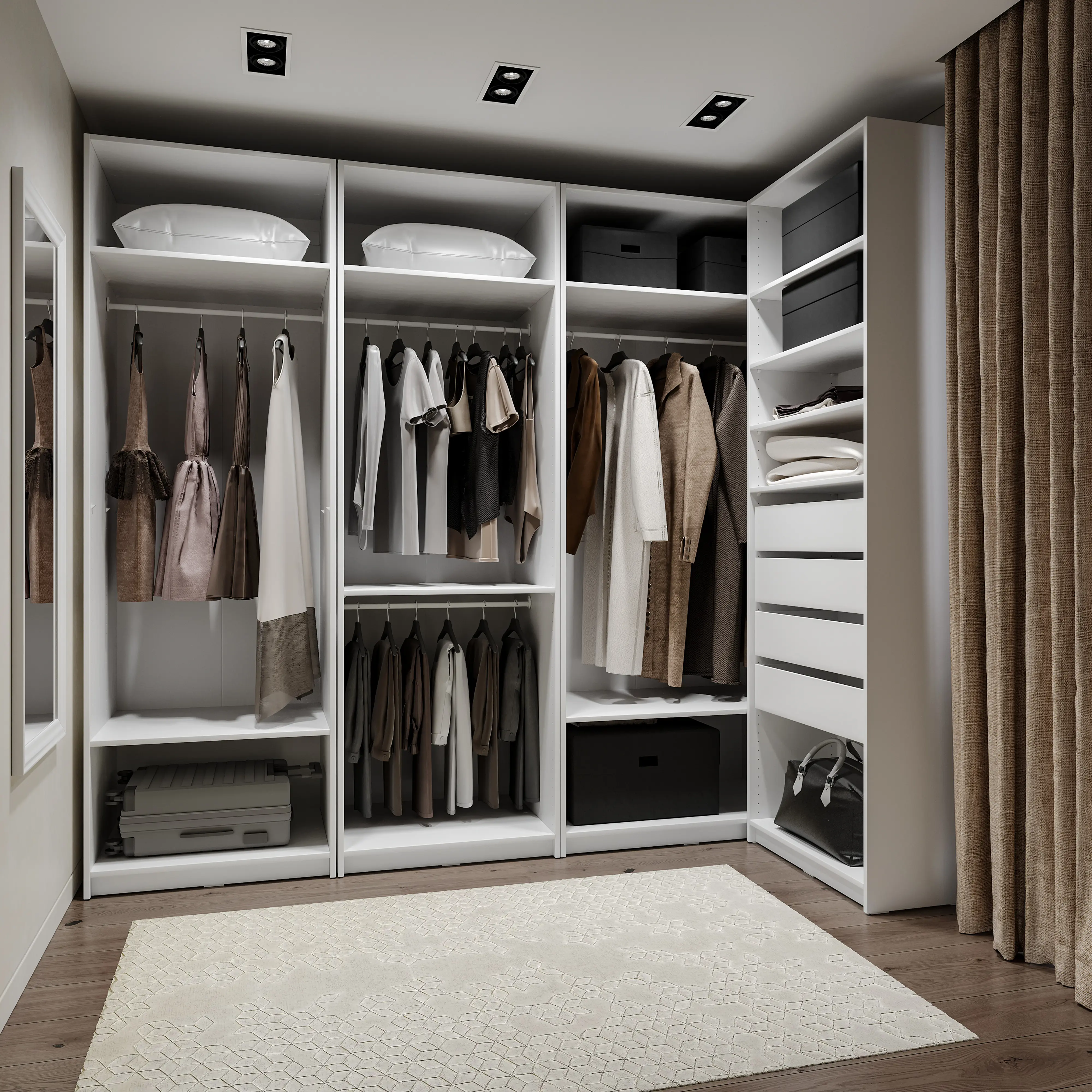 Изображение товара Стеллаж гардеробная система Гуд Лакк Макс 75x232.8x58.9 см цвет белый