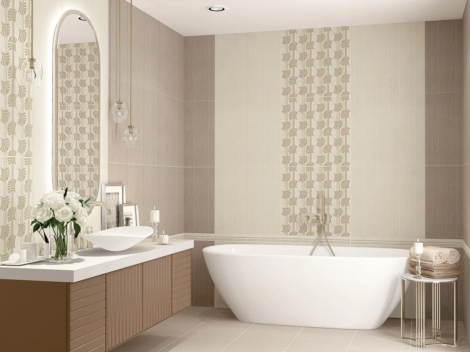 Изображение товара Плитка настенная Azori Romanico 508471101 63x31.5см цвет бежевый, цена за упаковку