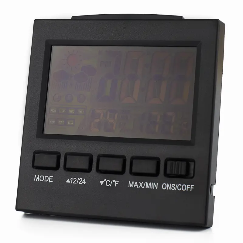 Изображение товара Часы-метеостанция Rexant 70-0510 с встроенным датчиком цвет черный