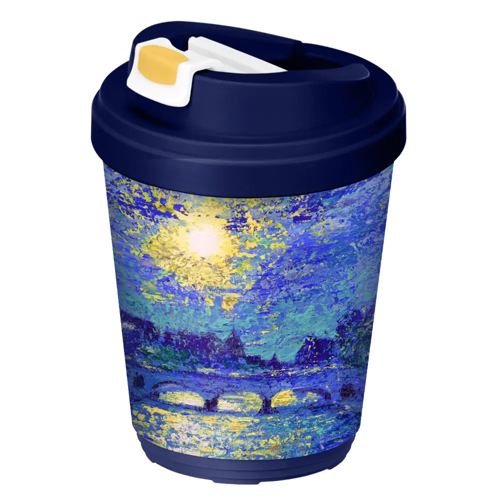 Изображение товара Термостакан с клапаном и декором Phibo лунная ночь 300 мл синий