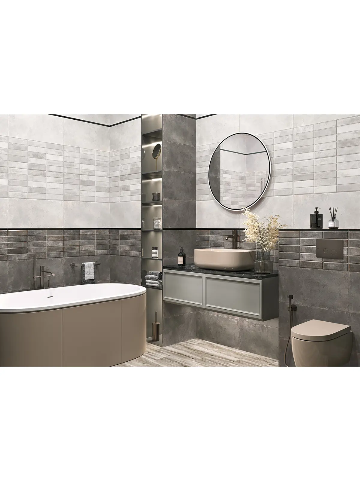 Изображение товара Настенная плитка New trend Elbrus WT36ELR15 30x60см серый бетон