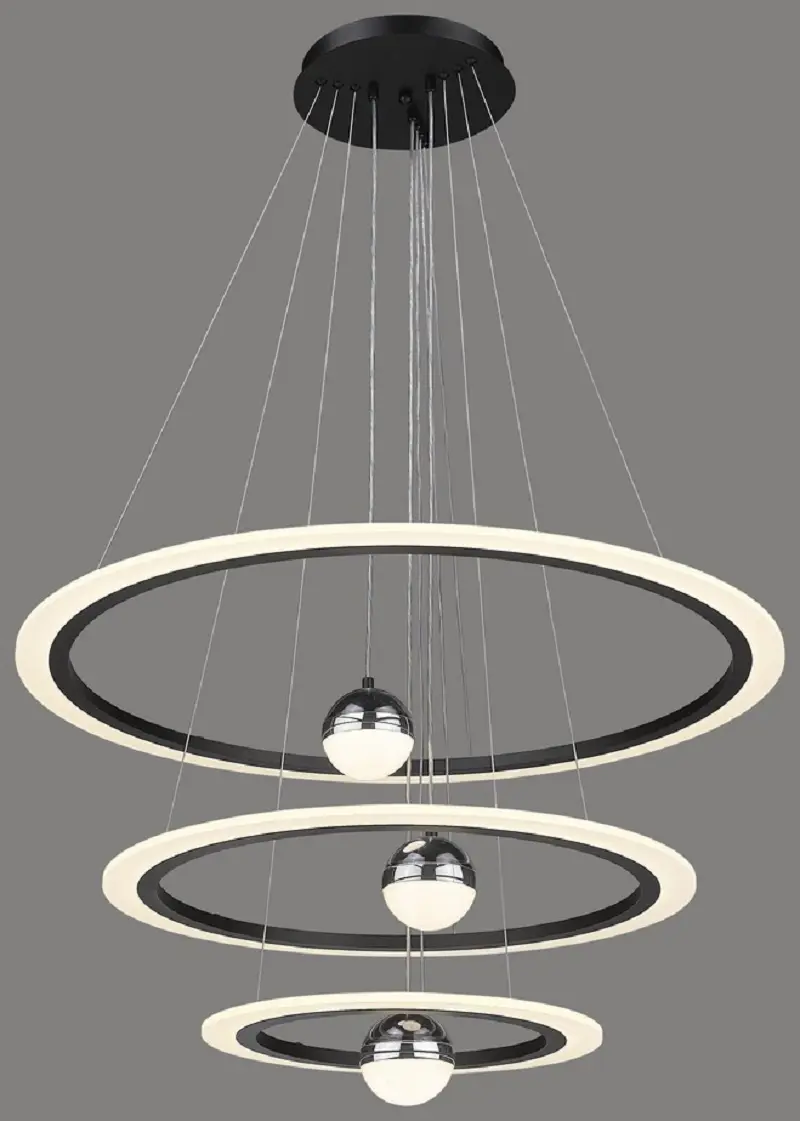 Изображение товара Светильник подвесной светодиодный Velante с пультом управления 27.43 м² регулируемый белый свет цвет хром/белый