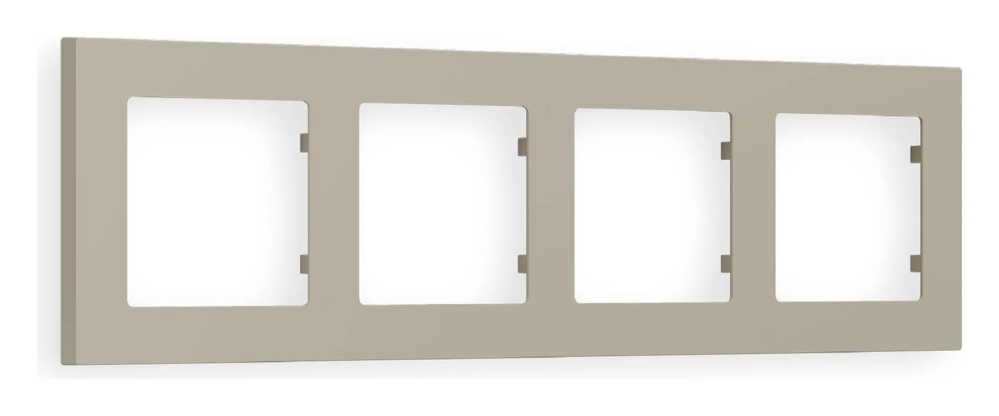 Изображение товара Рамка для розеток и выключателей Ambrella Volt Alfa Techno AF220364 4 поста серо-бежевый матовый