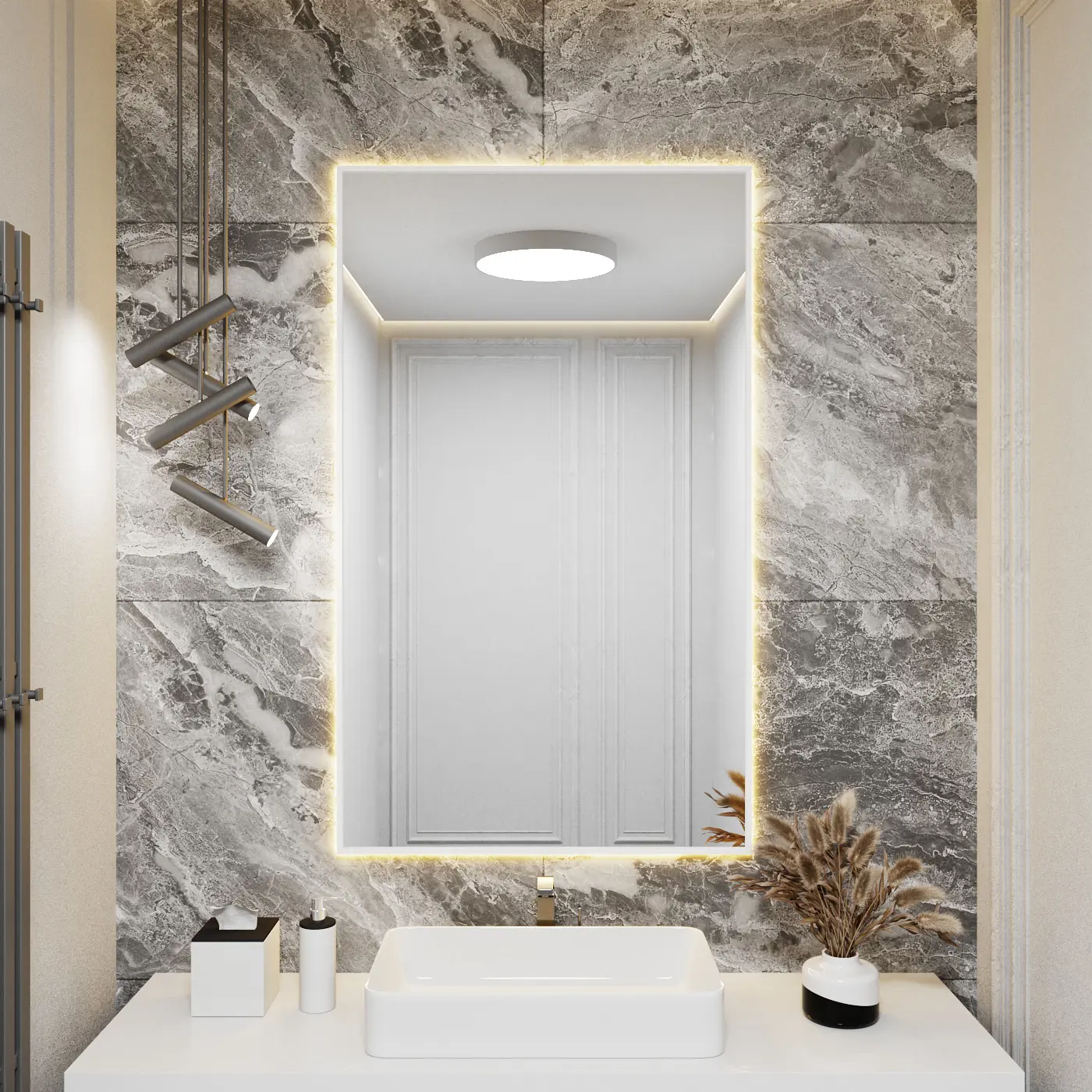 Изображение товара Зеркало для ванной Alumirror 12080свет 12080бел3000к с подсветкой 80x120см