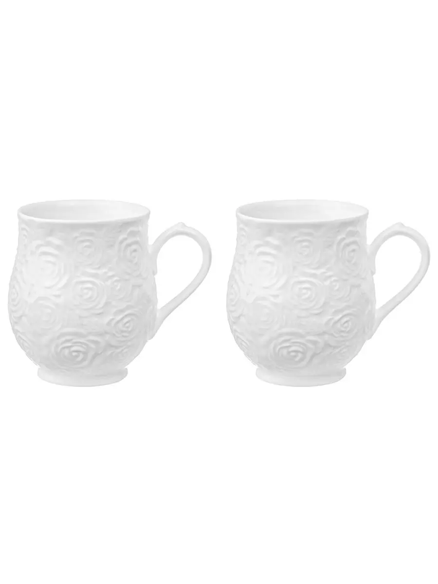 Изображение товара Кружка 350 мл Elan gallery Розы фарфор цвет белый 2 шт