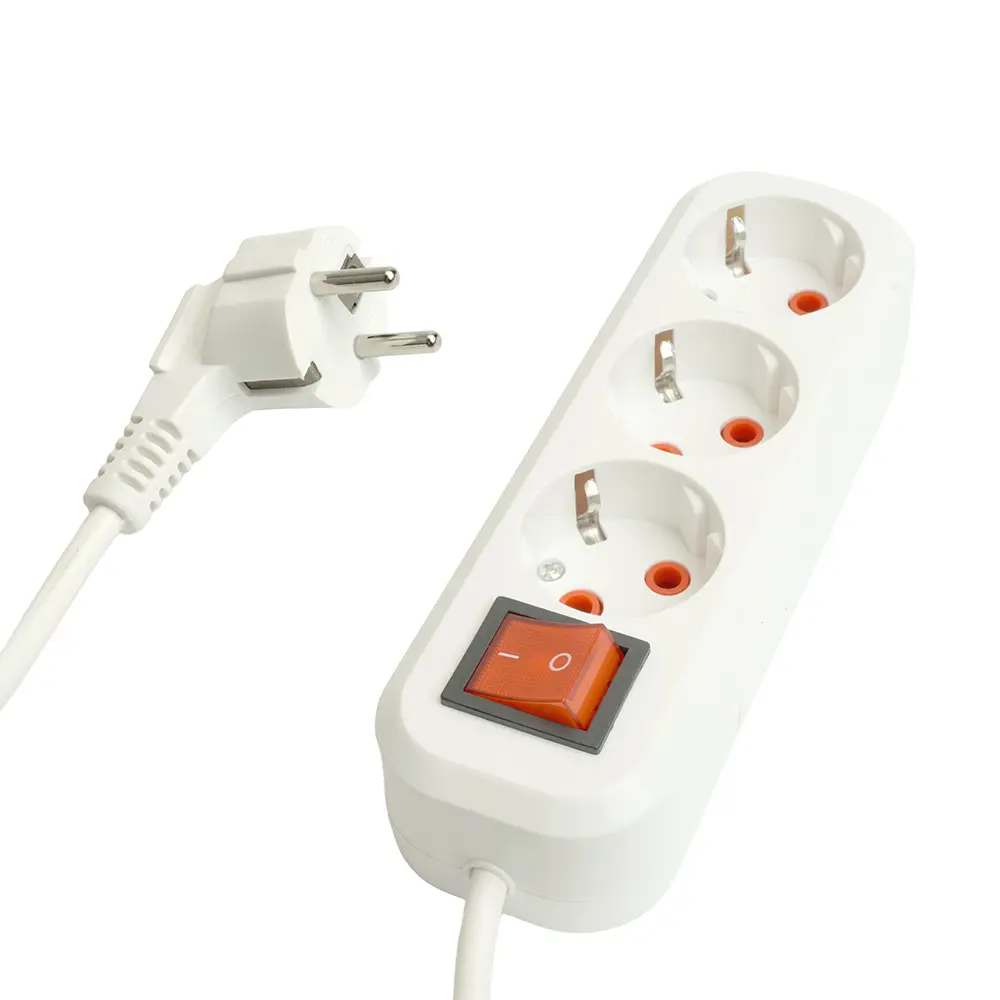 Изображение товара Удлинитель бытовой Stekker HM07-31-07 3 розетки заземление 7м 3520Вт белый