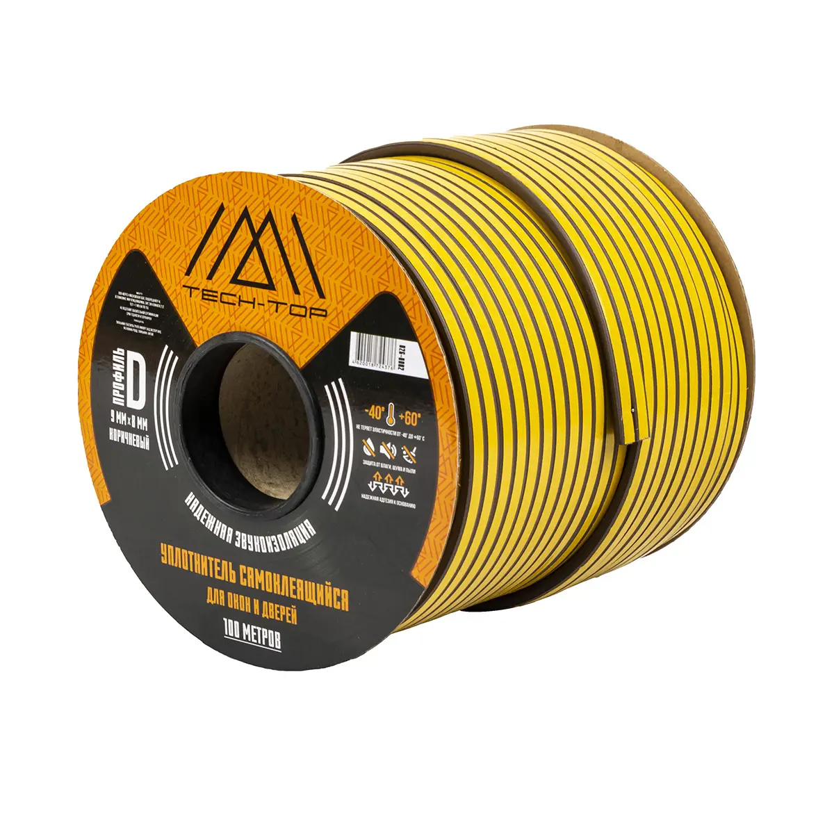 Изображение товара Уплотняющая лента TECH-TOP 026-0002 9x8 мм для шумоизоляции и теплоизоляции