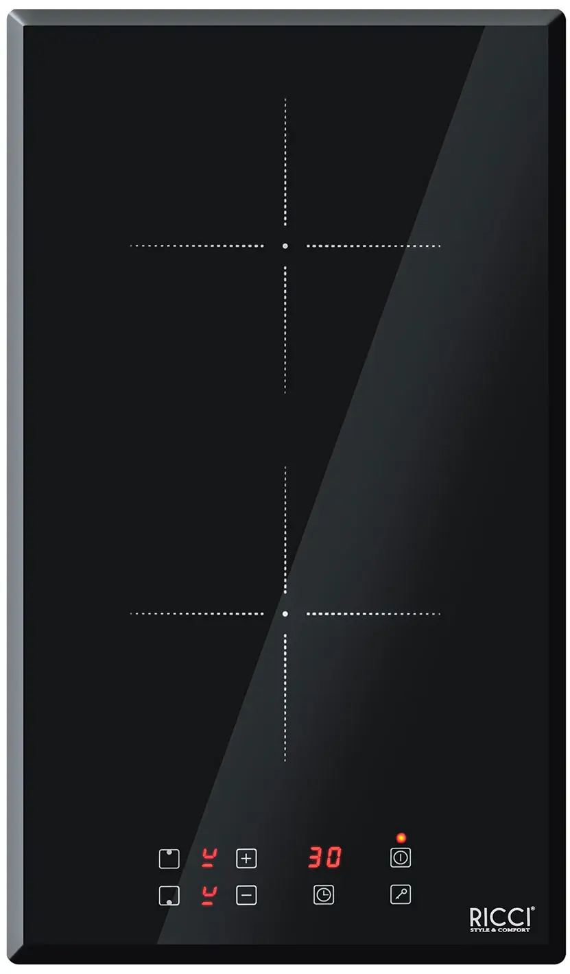 Изображение товара Электрическая варочная панель Ricci DCL-A23502B 28.8 см 2 конфорки цвет черный