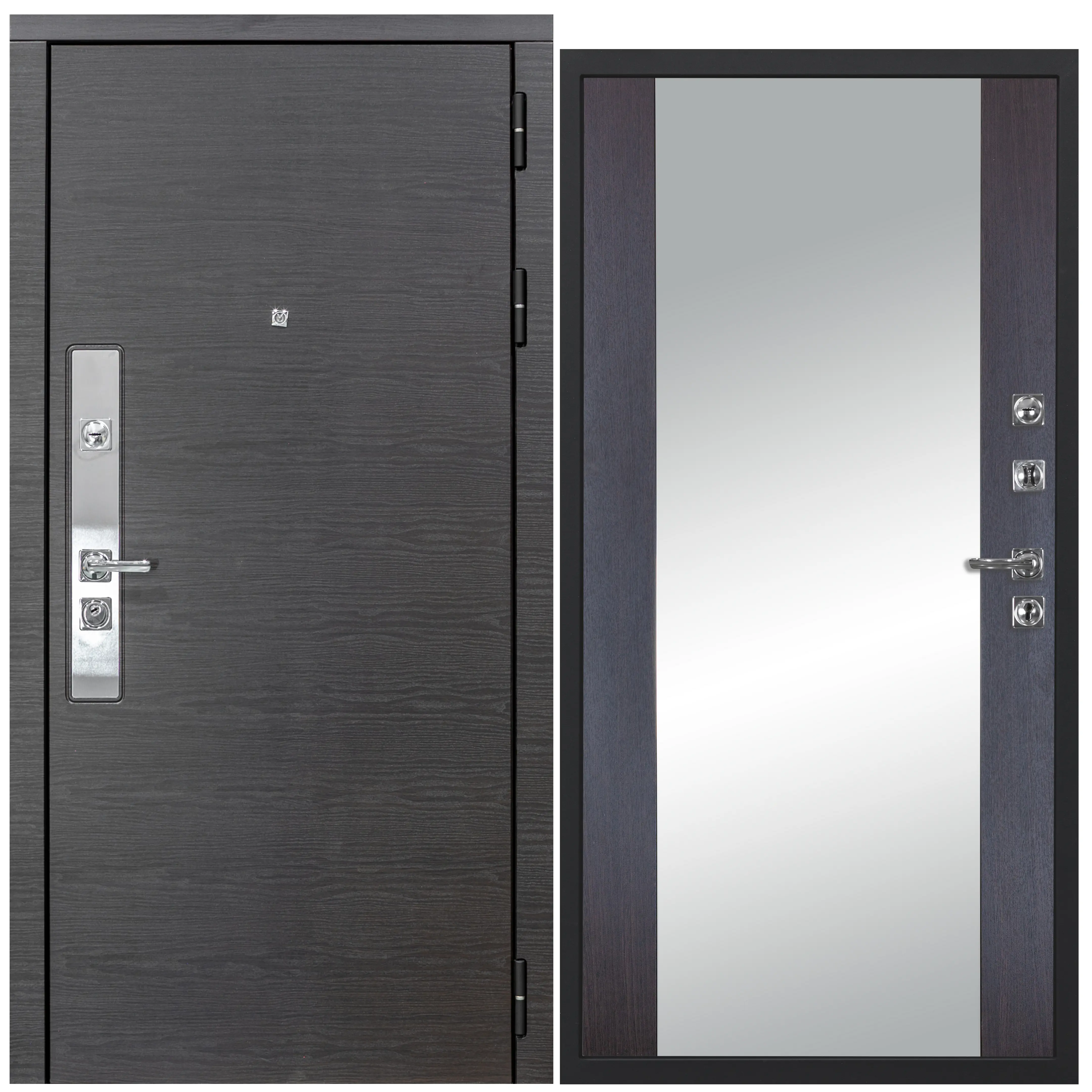 Изображение товара Входная дверь Diva STR МХ-39 205x96см правый венге с зеркалом