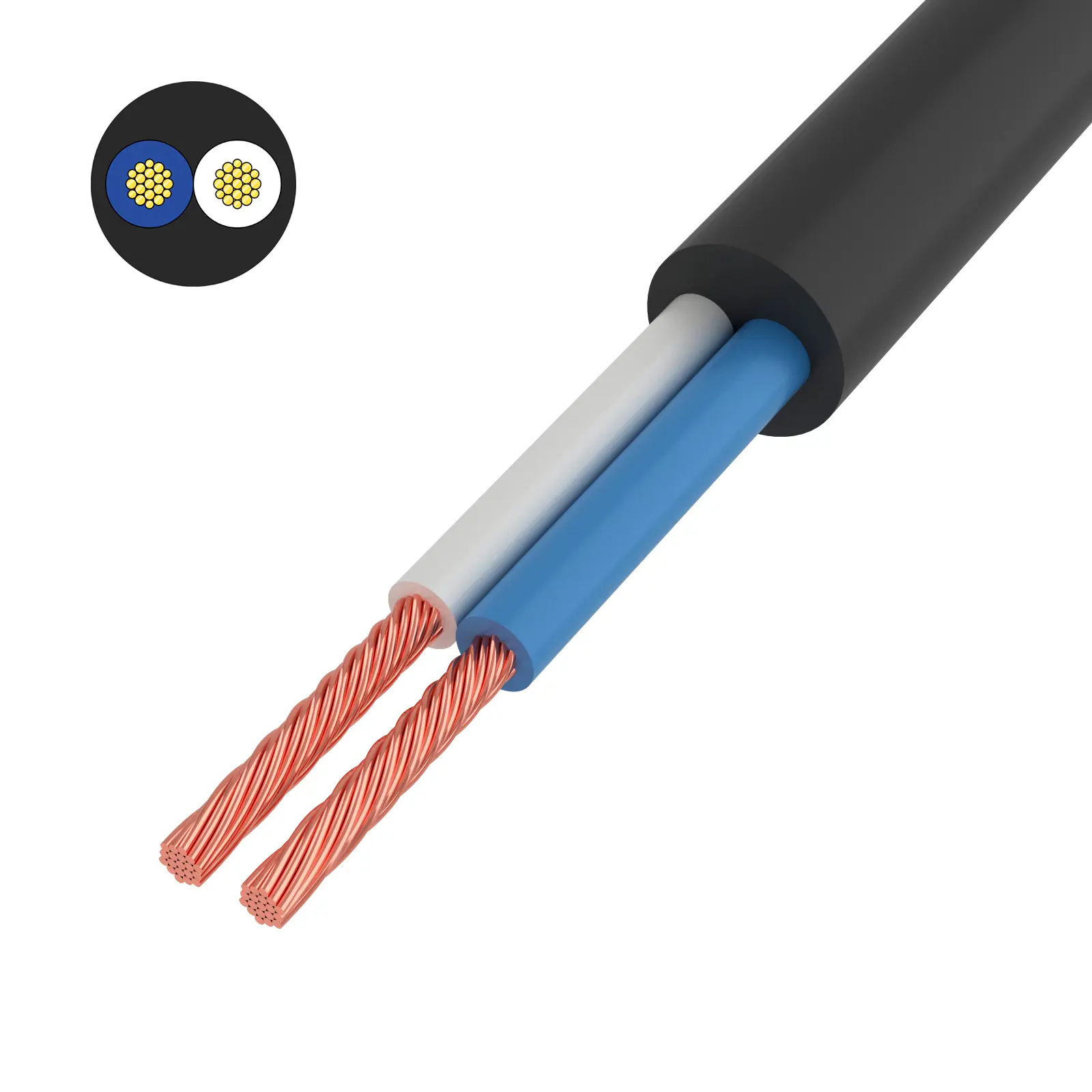 Изображение товара Провод соединительный Rexant ПВС 2x0.75 50 м цвет черный