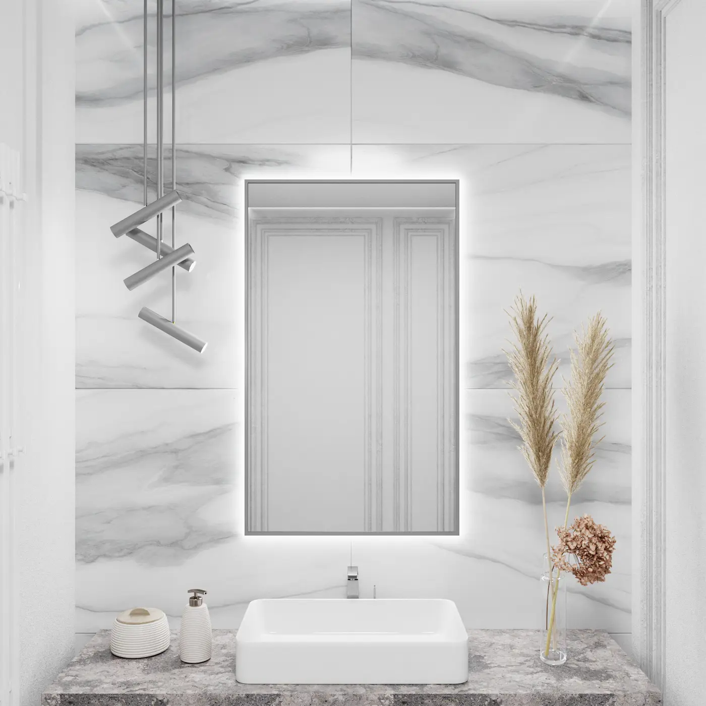 Изображение товара Зеркало для ванной Alumirror 10060свет 10060сер6000к с подсветкой 60x100см