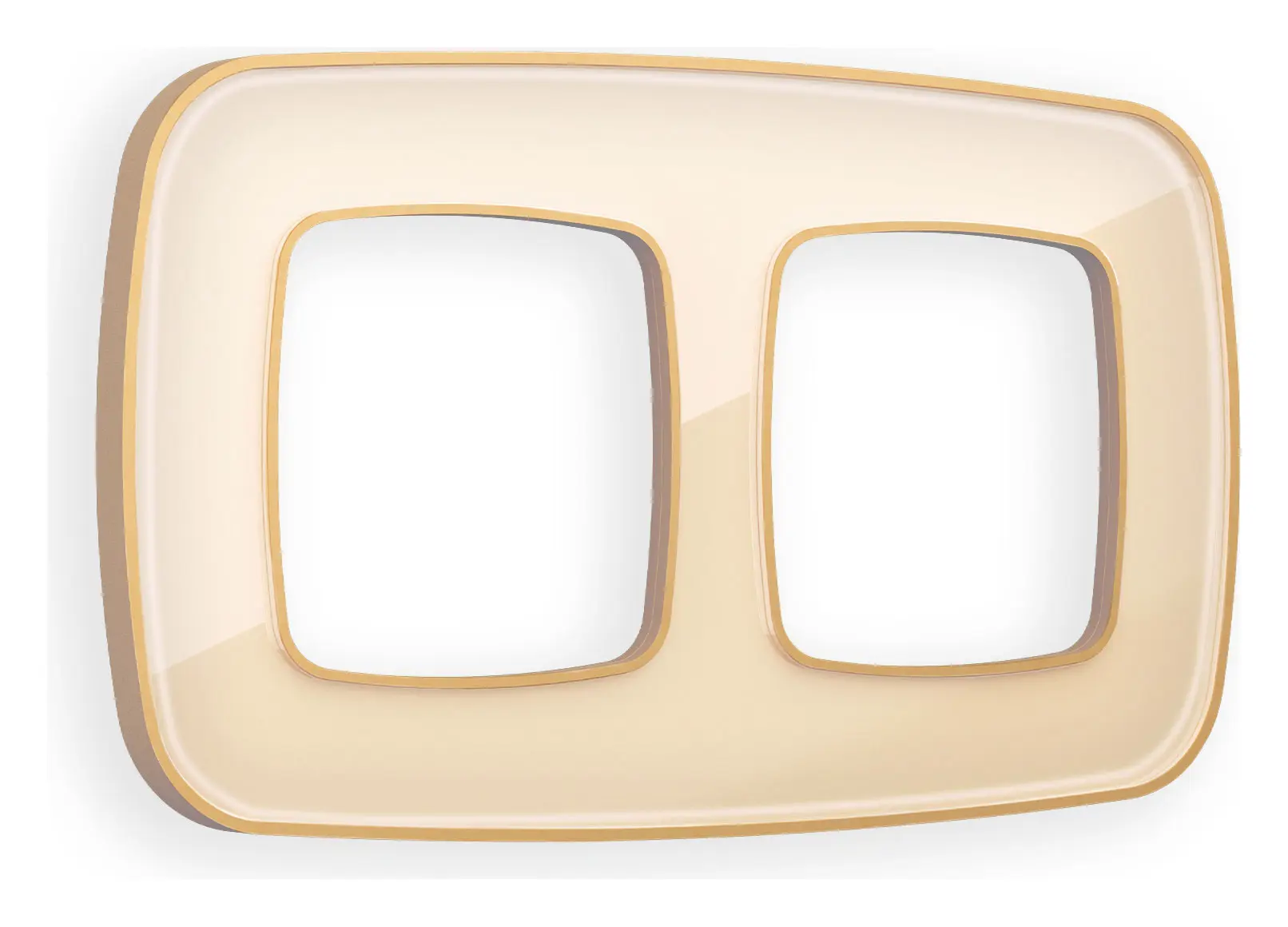 Изображение товара Рамка для розеток и выключателей Ambrella volt Omega Coint OF640342 2 поста бежевый