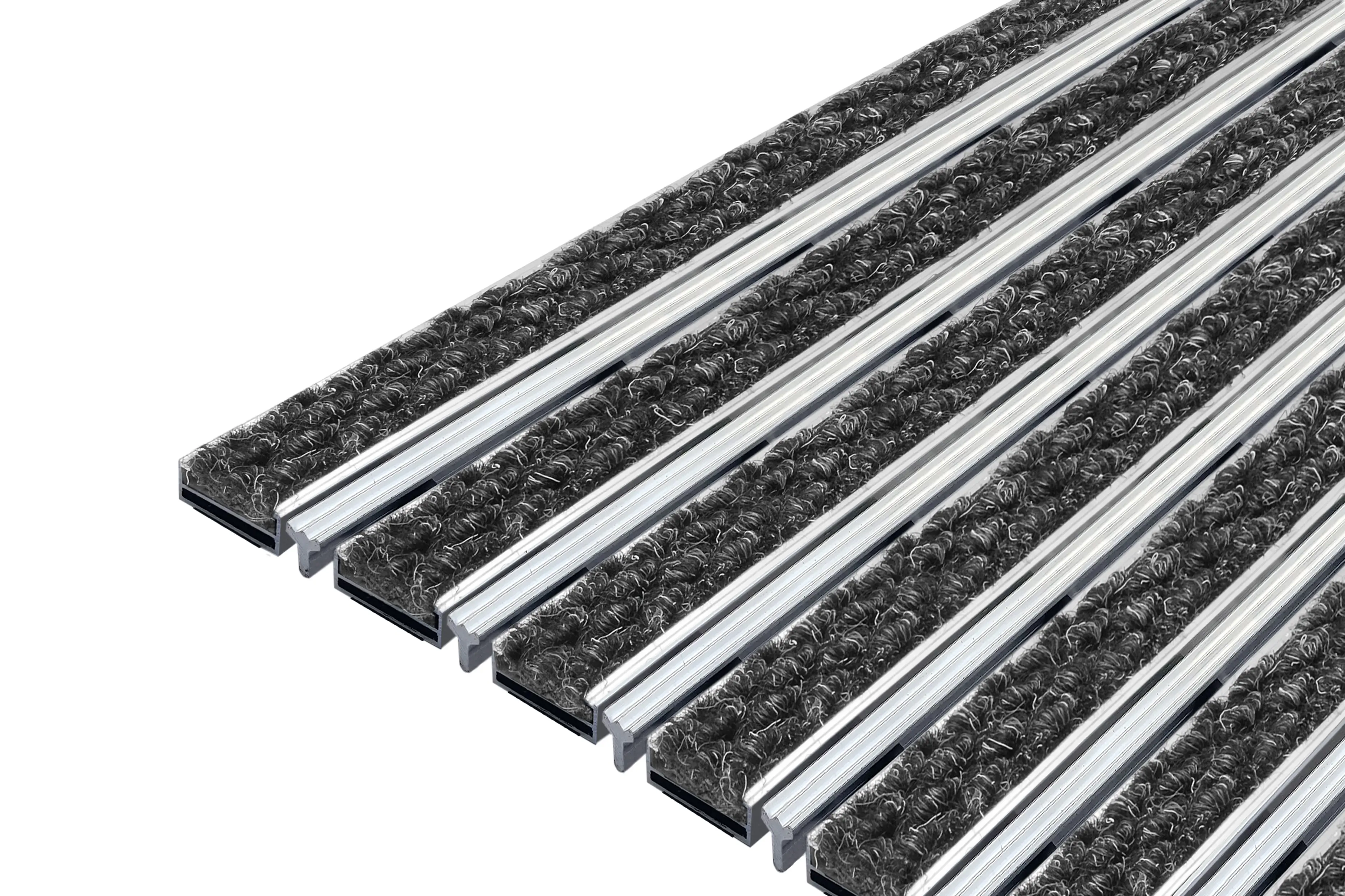 Изображение товара Придверная решетка СитиСлим 100х50 см алюминиевая грязезащитная сталь текстиль