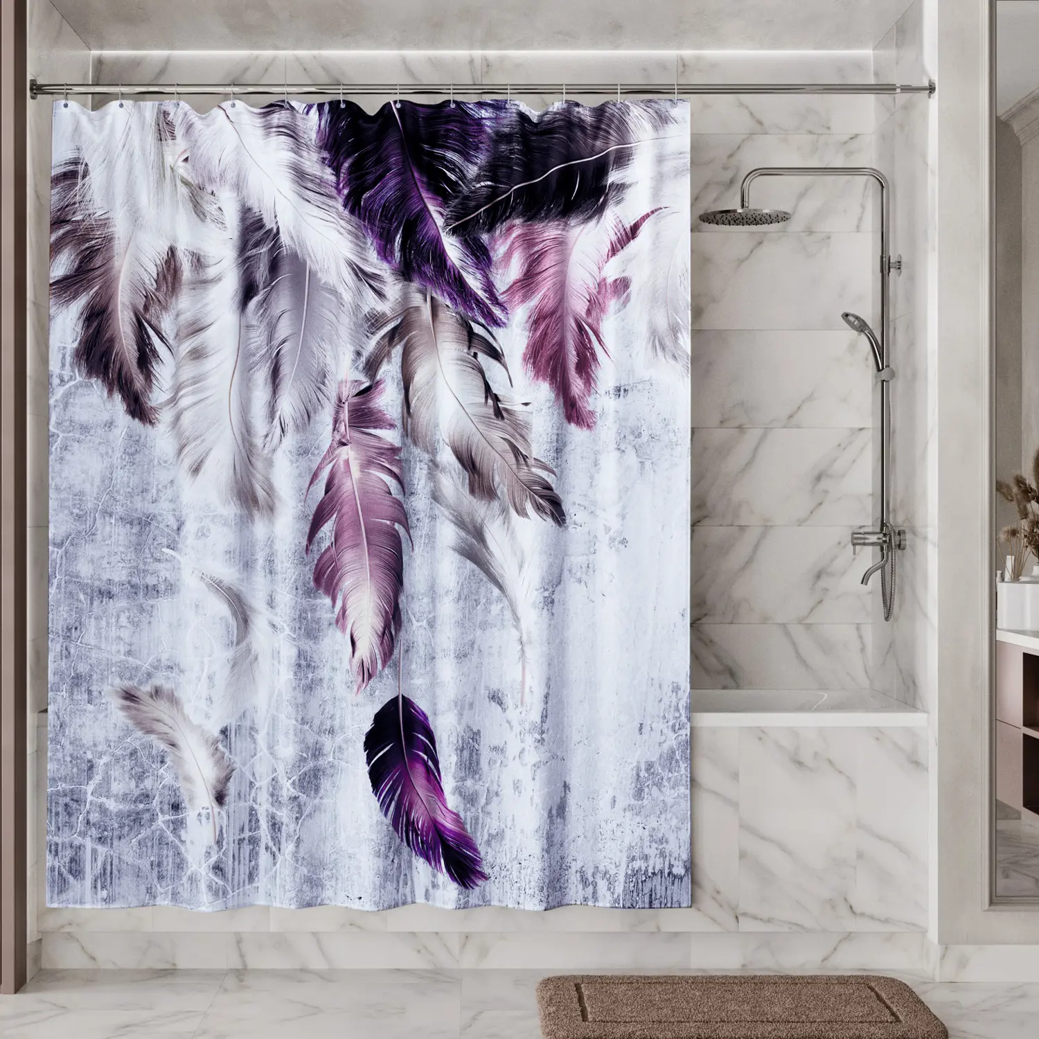 Изображение товара Шторка для ванной комнаты Wasserkraft SC-57103 200x180см цвет разноцветный