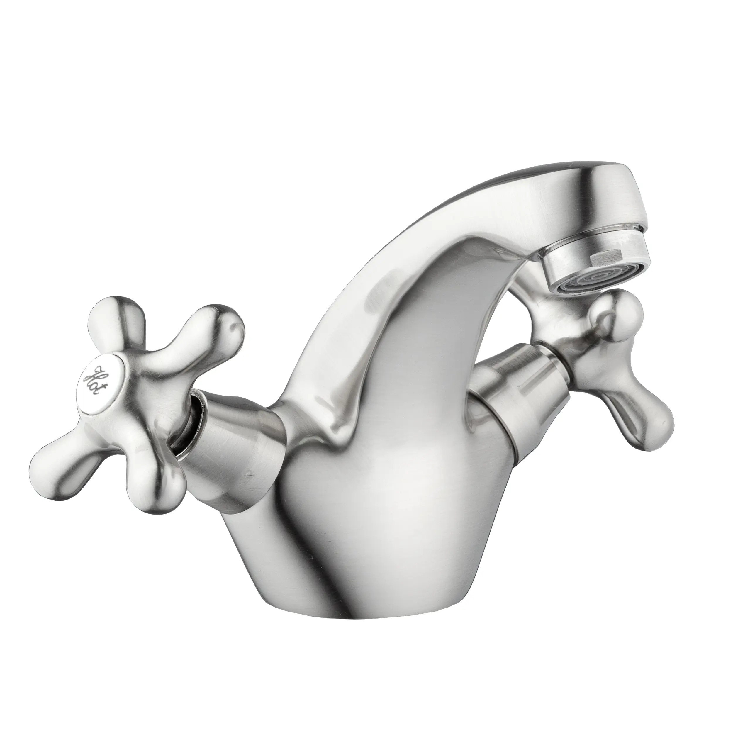 Изображение товара Смеситель для раковины Potato P10314-1 двухвентильный цвет сатин