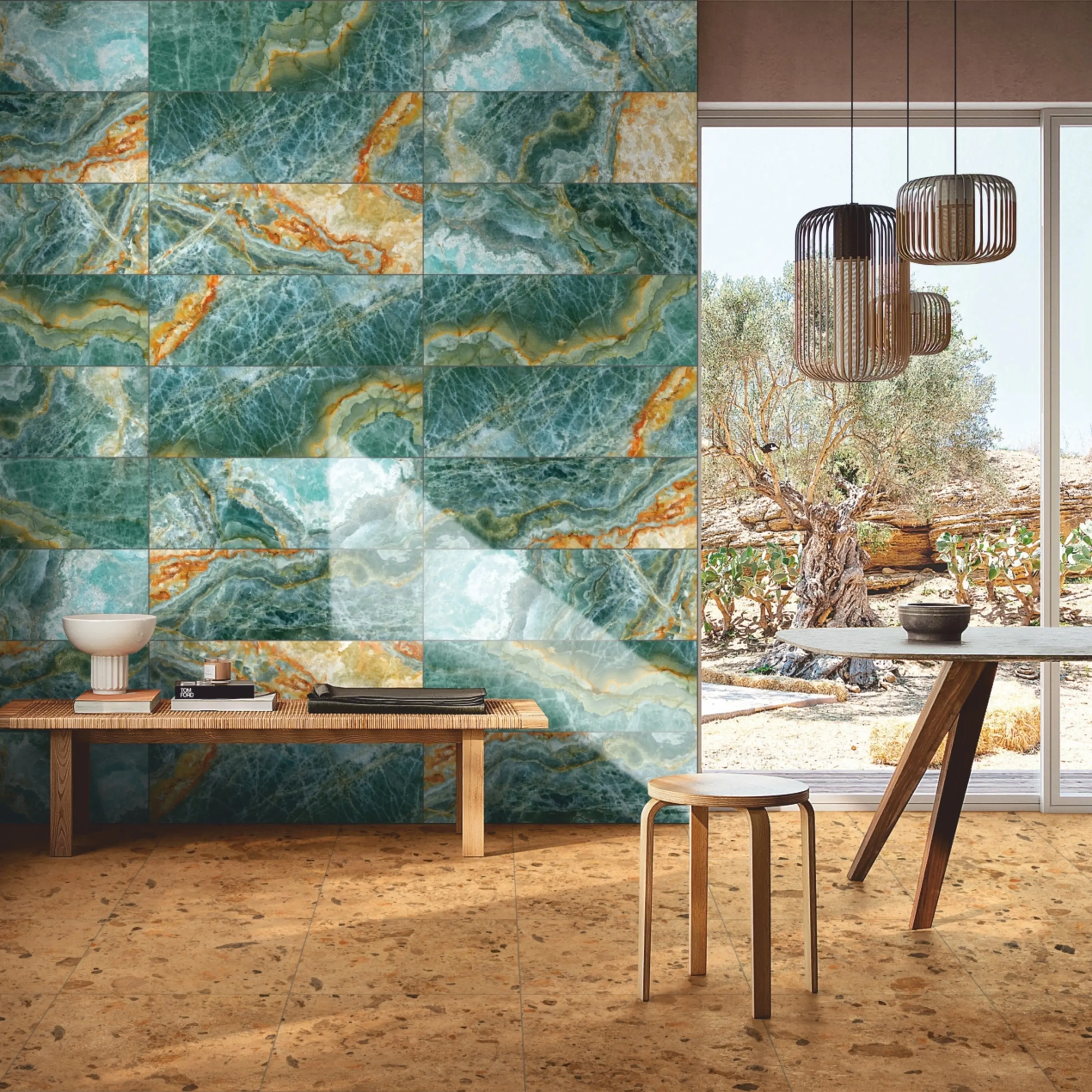 Изображение товара Керамическая плитка Керамин Экселент 30x90 см зеленая для стен и пола