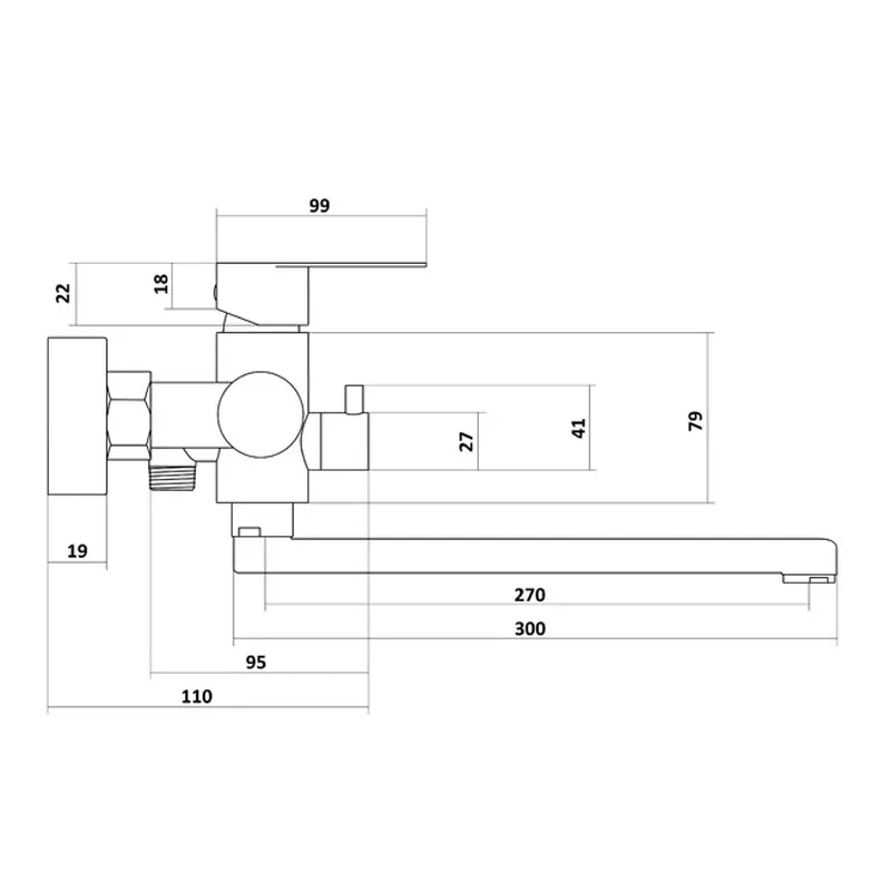 Изображение товара Смеситель для ванны Славен СЛ-ОД-Ж31 однорычажный цвет матовый