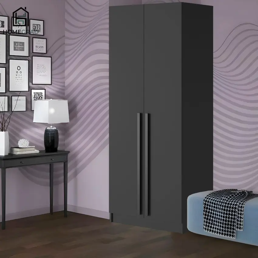 Изображение товара Шкаф Homegrad 015063/00 80x220x50 см ЛДСП цвет графит