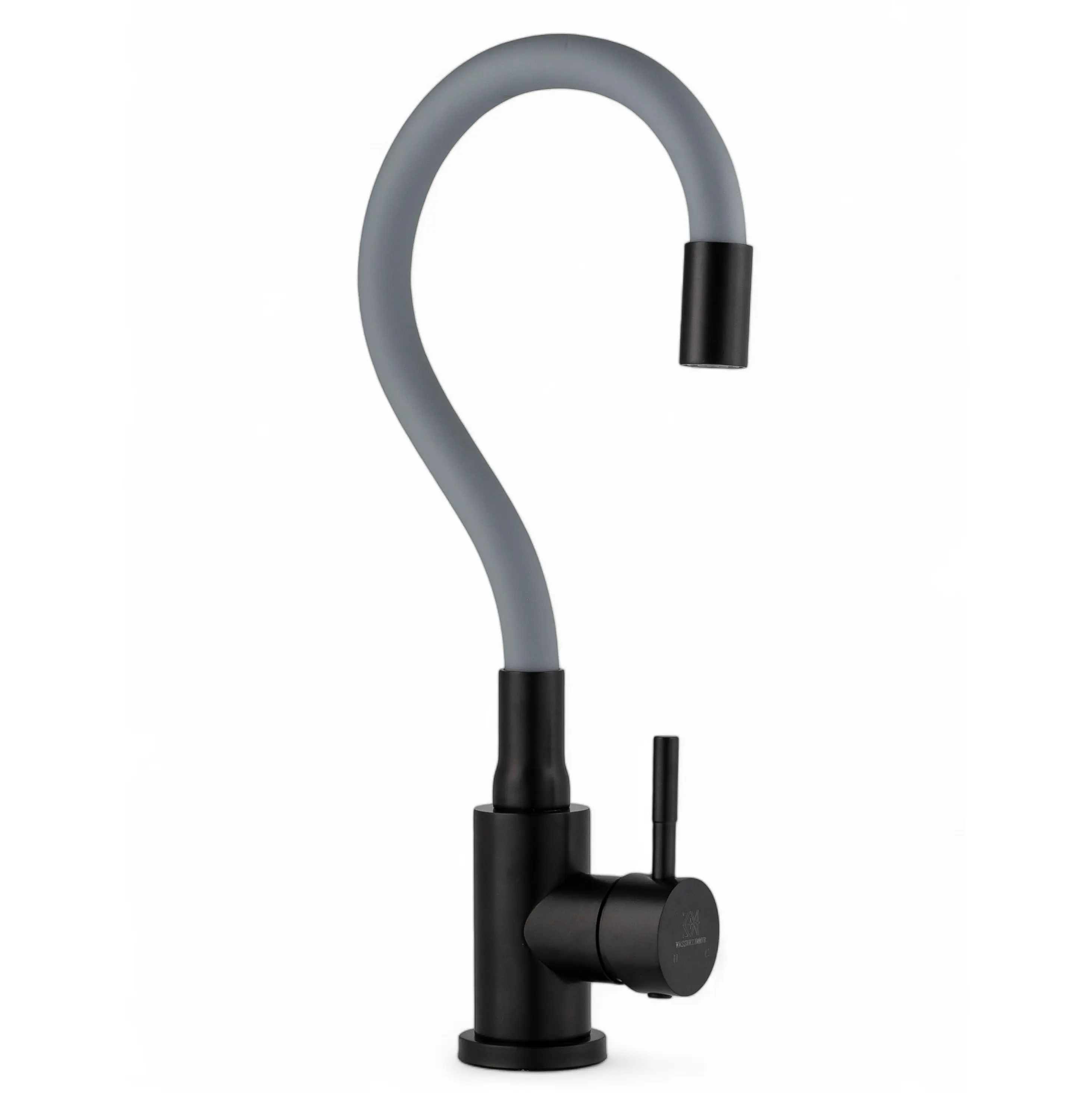 Изображение товара Смеситель для кухни Wasser zimmer ZM-7728-2H-761 гибкий излив 17 см цвет серый, черный