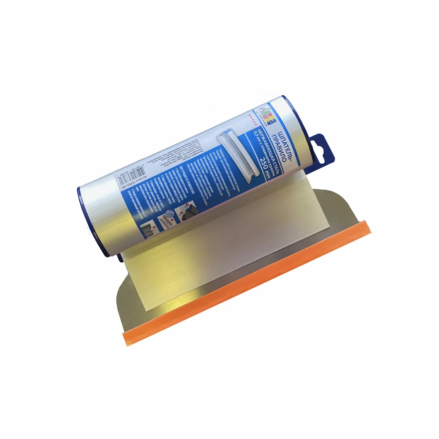 Изображение товара Шпатель-правило Мелодия Цвета 250 мм из нержавеющей стали для выравнивания стен