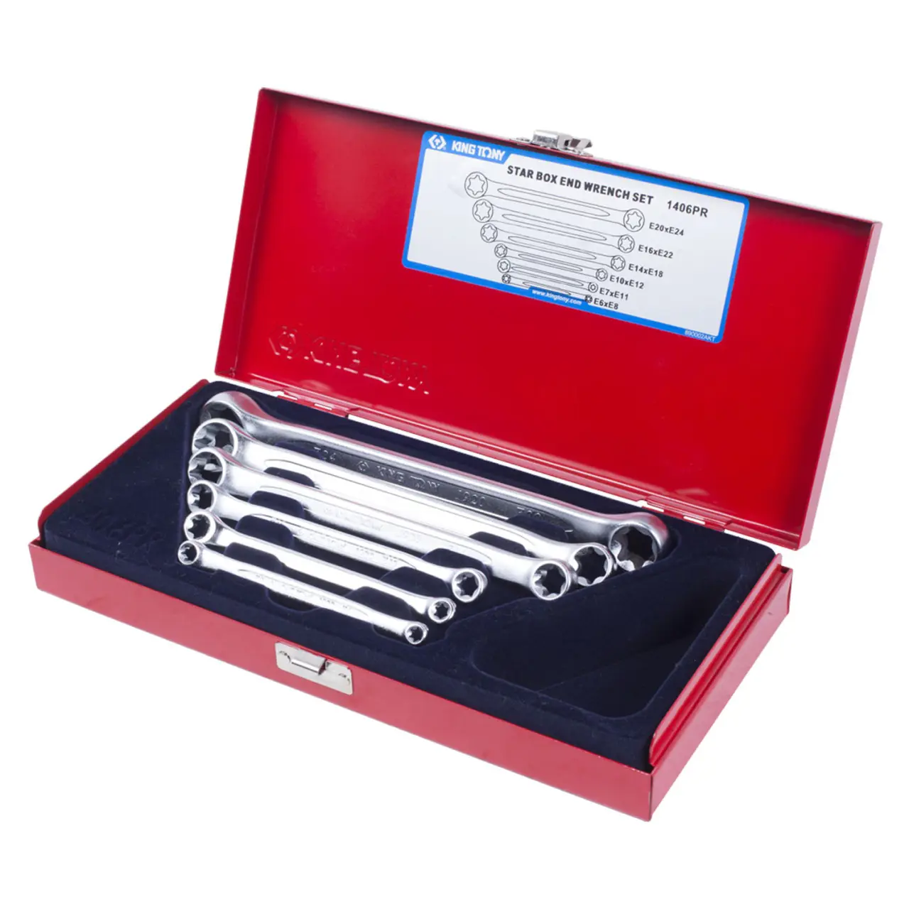 Изображение товара Набор ключей накидных шестигранных King Tony 1406PR 6-24 мм, 6 шт