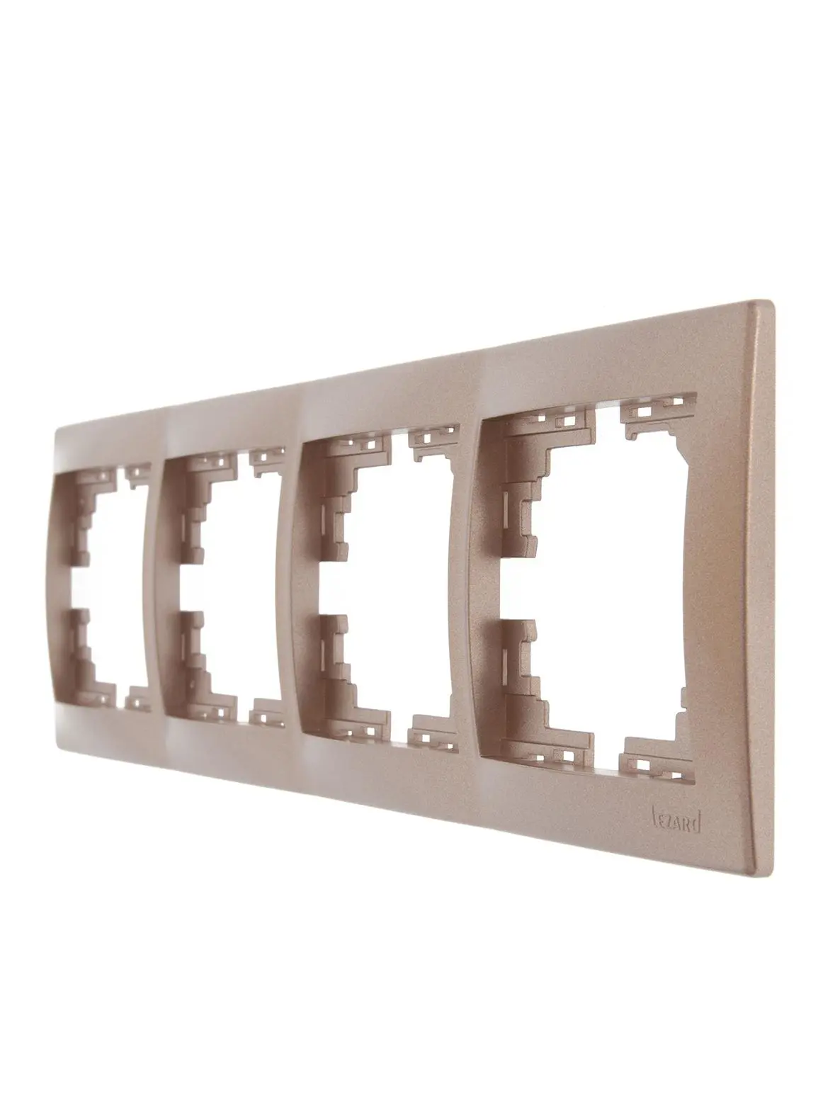 Изображение товара Рамка для розеток и выключателей Lezard Mira 4 поста горизонтальная цвет светло-коричневый