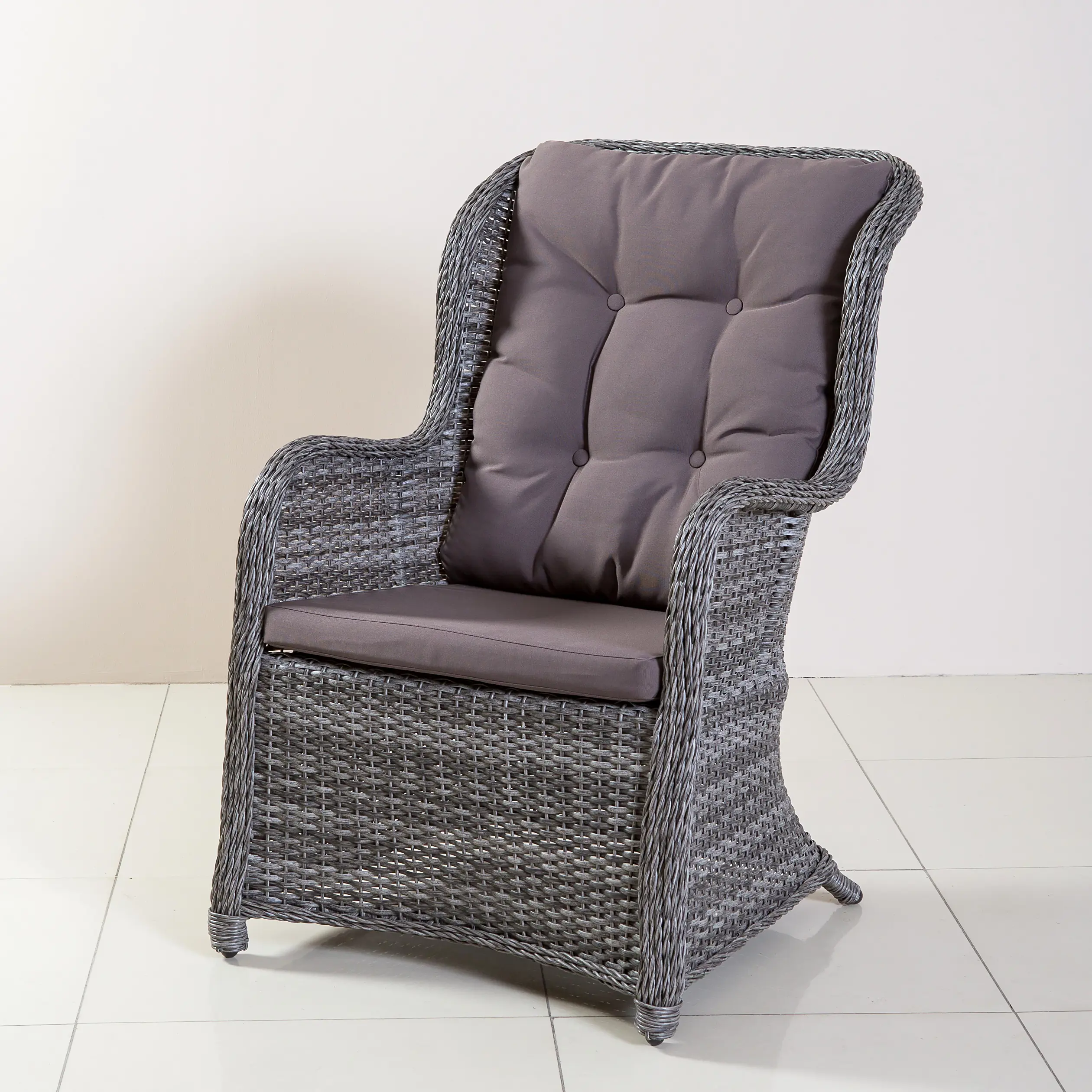 Изображение товара Кресло садовое Aiko КрAmarantсерый Amarant 87 см x 70 см x 107 см искусственный ротанг серый/серебристый