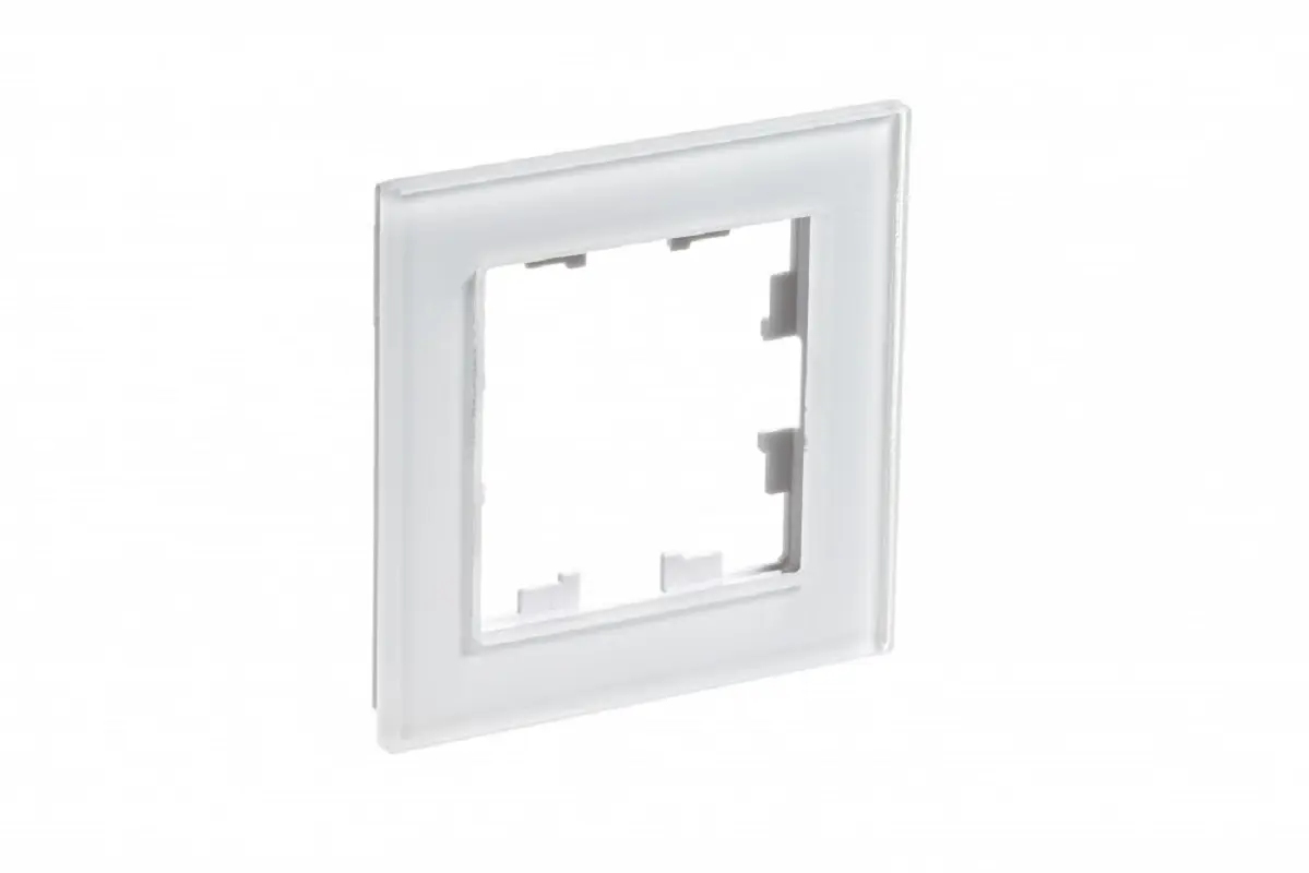 Изображение товара Рамка для розеток и выключателей Systeme Electric AtlasDesign Nature 1 пост стекло белого цвета