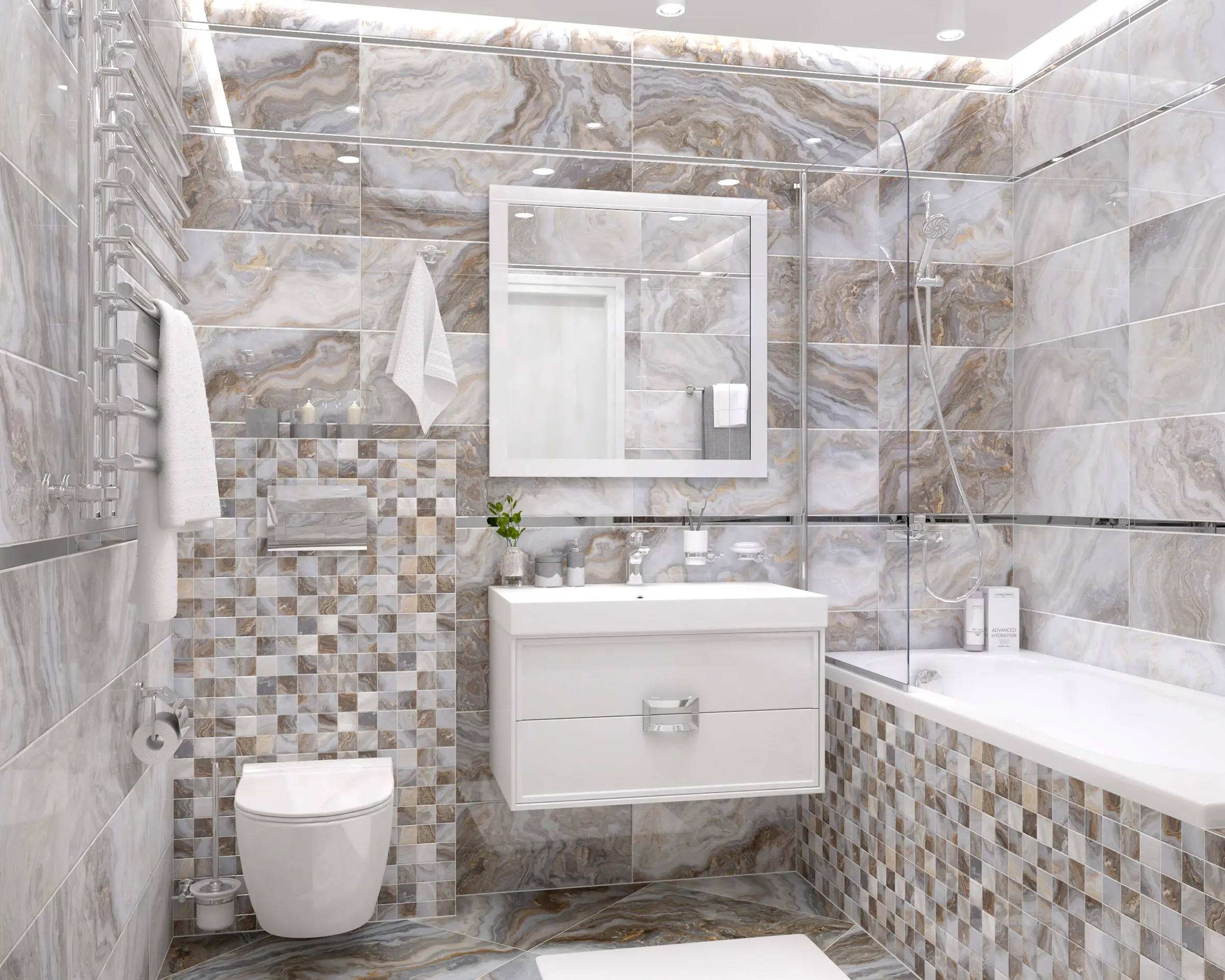 Изображение товара Керамическая плитка Laparet Goldy х9999219611 25x75см 1.69 м² цвет серый, цена за упаковку