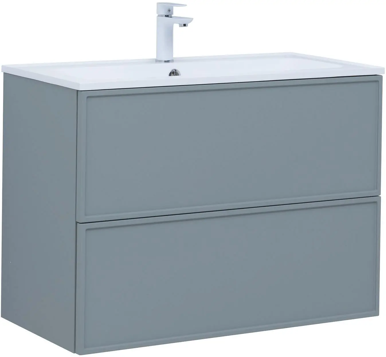 Изображение товара Тумба под раковину Aquanet Арт 00313276 87.40см подвесная цвет мисти грин