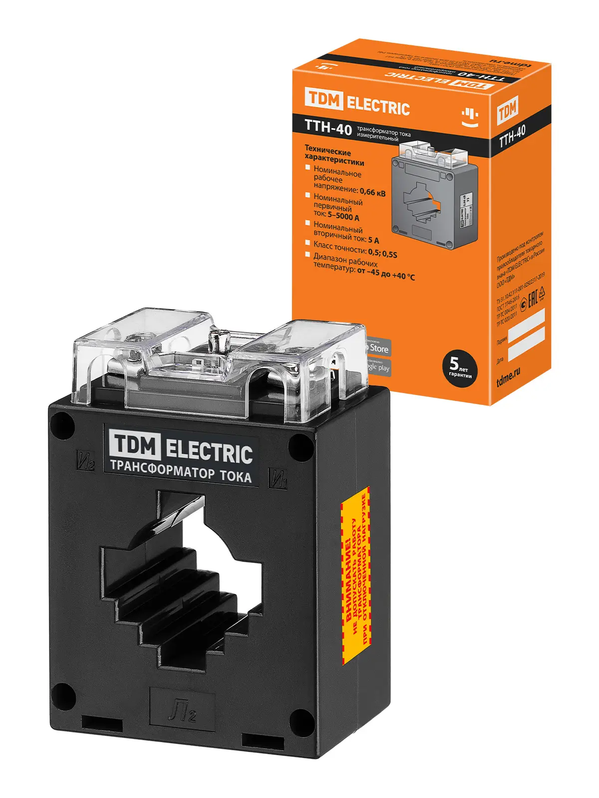 Изображение товара Трансформатор тока измерительный Tdm electric ТТН 40/400/5-10VA/0.5-Р