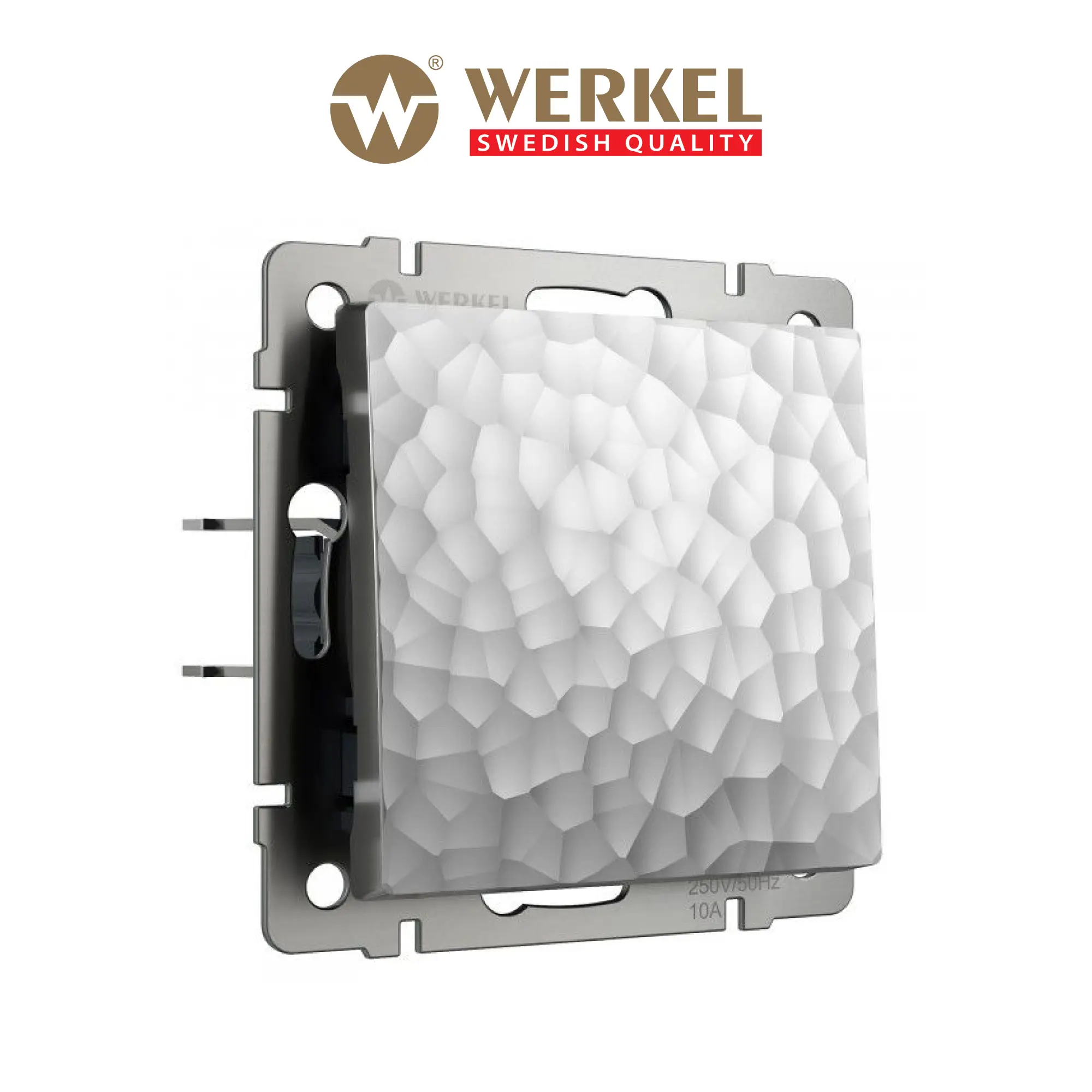 Изображение товара Встраиваемый одноклавишный выключатель Werkel Hammer серебряный