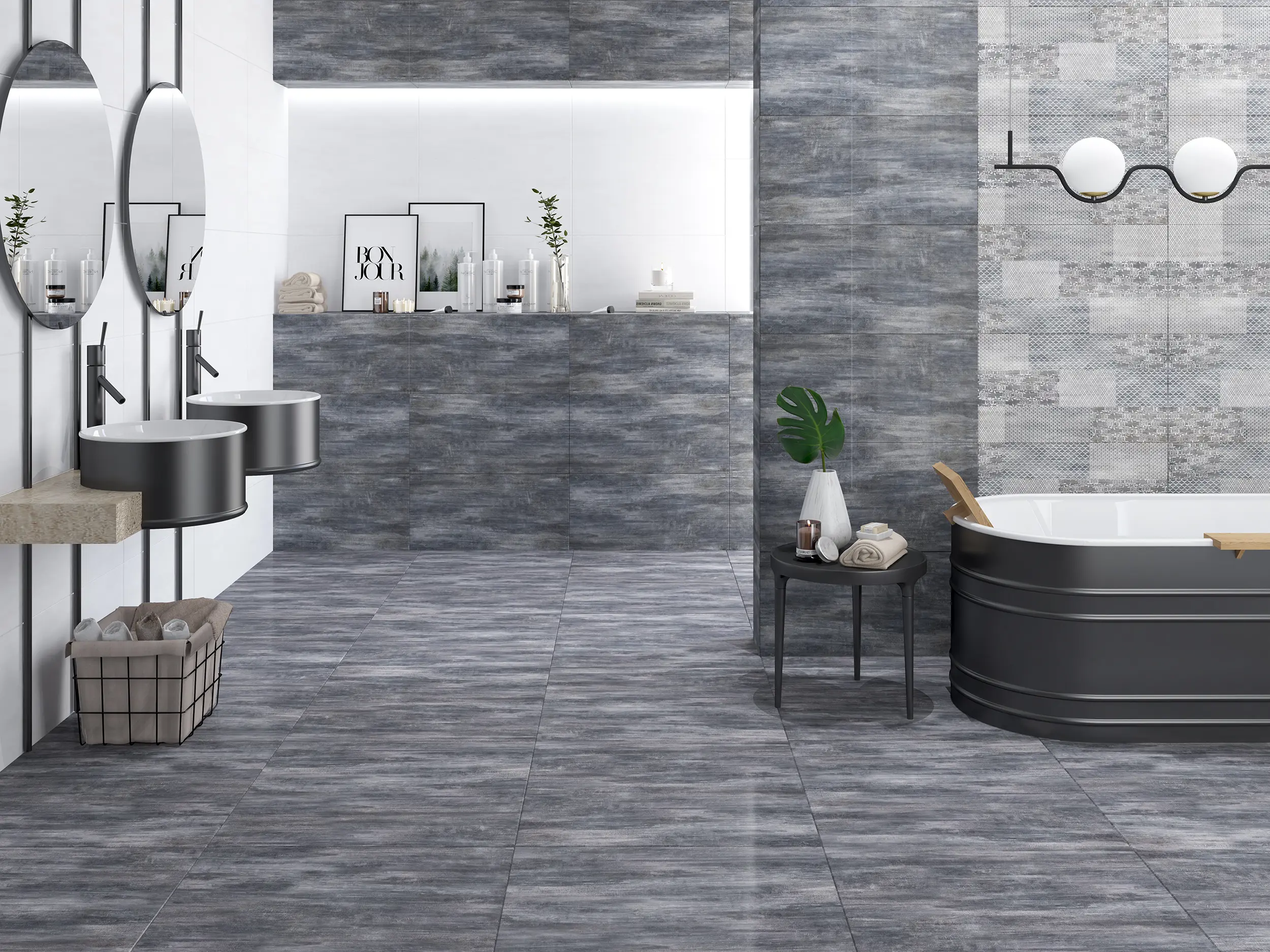 Изображение товара Керамогранит Azori Pandora Grafite 600x600 серый 1.44м2, цена за упаковку