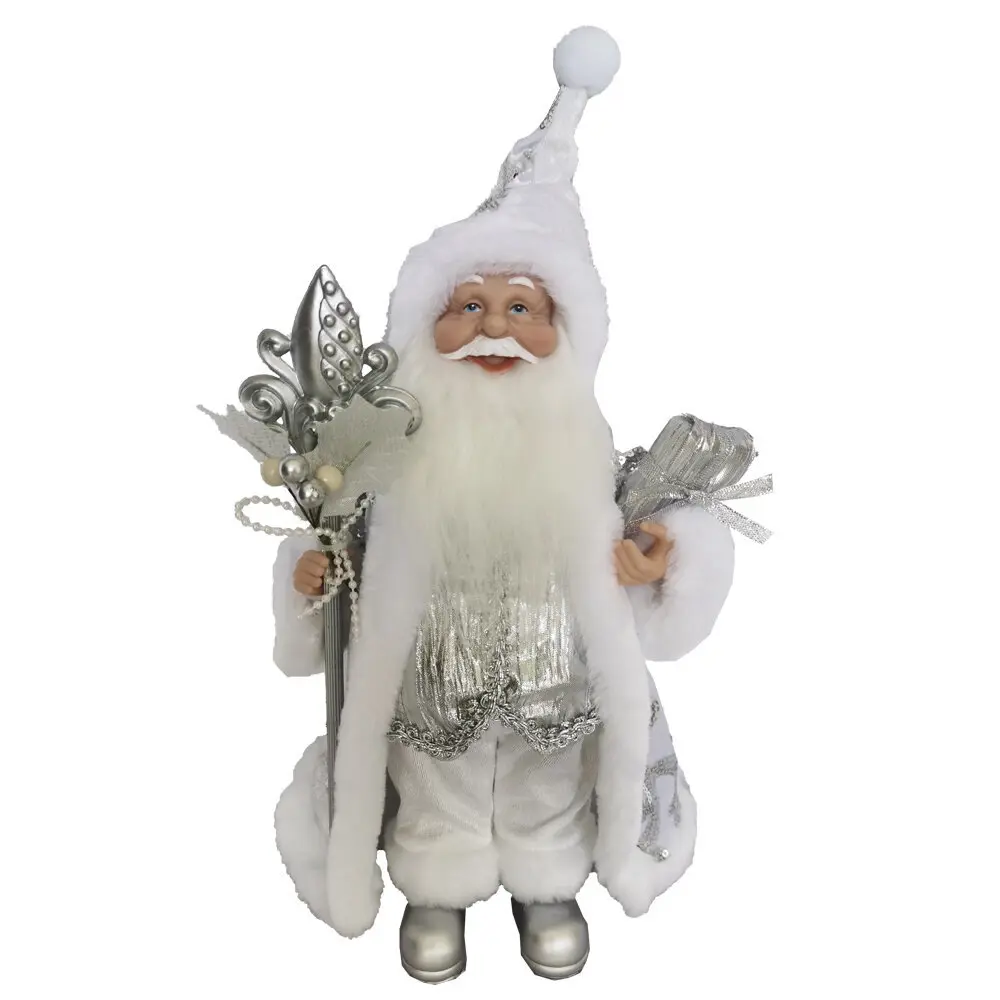 Изображение товара Новогодняя фигурка Дед Мороз 17x8x37 см серебряный