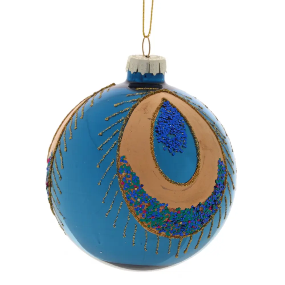 Изображение товара Елочный шар 752516 8 см стекло синий