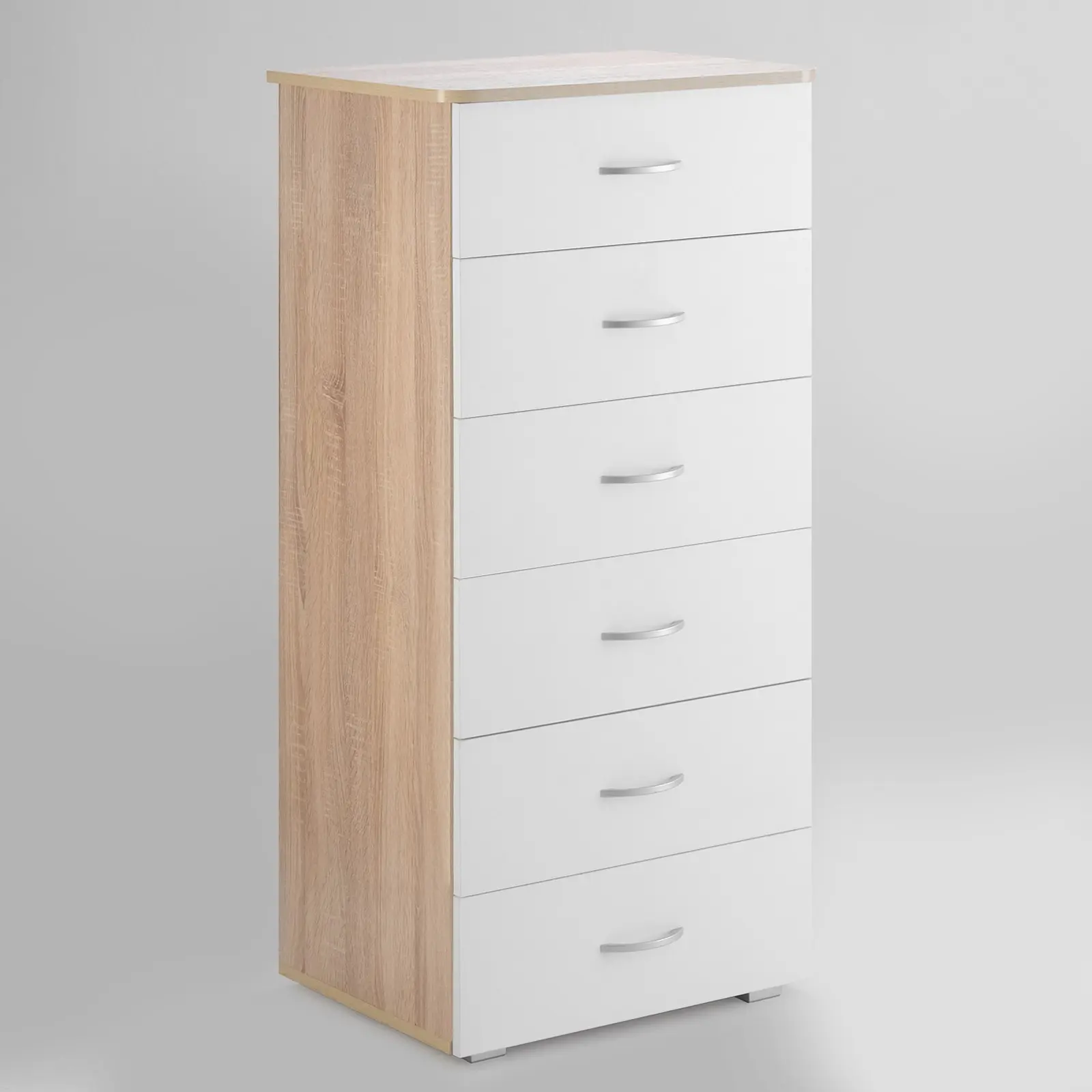 Изображение товара Комод Клик мебель №5 6 ящиков 45x60x125 см ЛДСП цвет белый