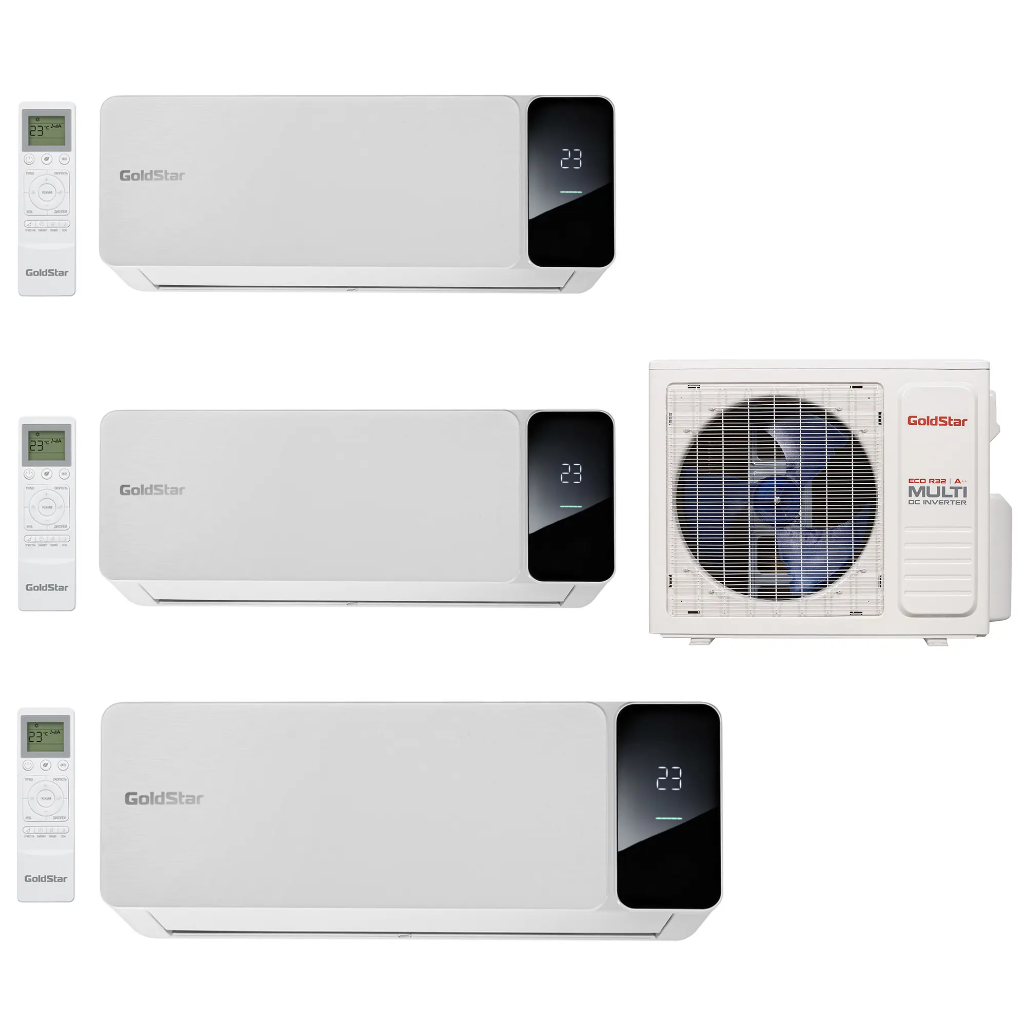 Изображение товара Мульти сплит-система Goldstar НС-1711533 инвертор 3 блока Wi-Fi охлаждение и обогрев