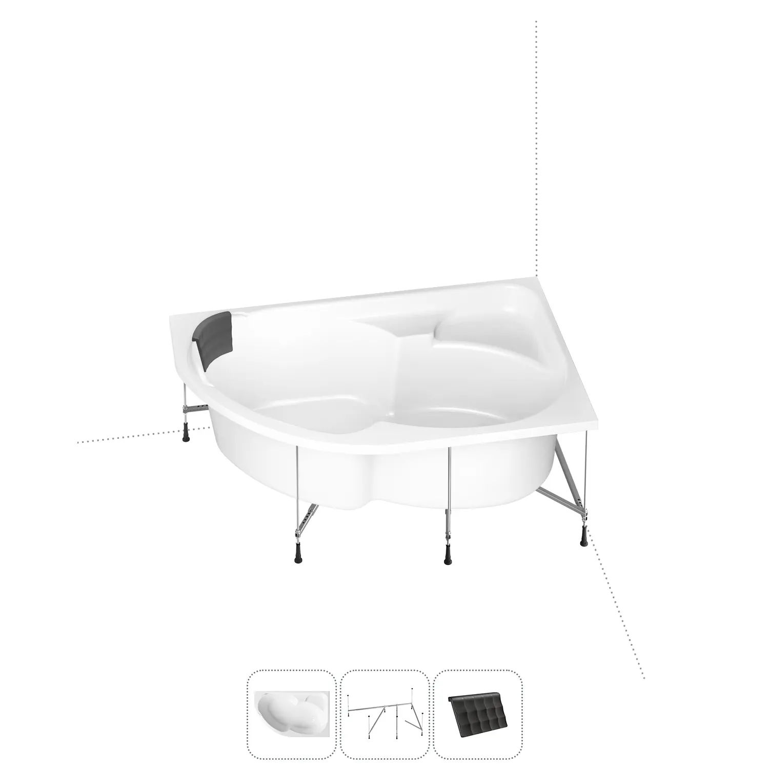 Изображение товара Угловая ванна Lavinia Boho Grance Hill 170x105 см правый разворот