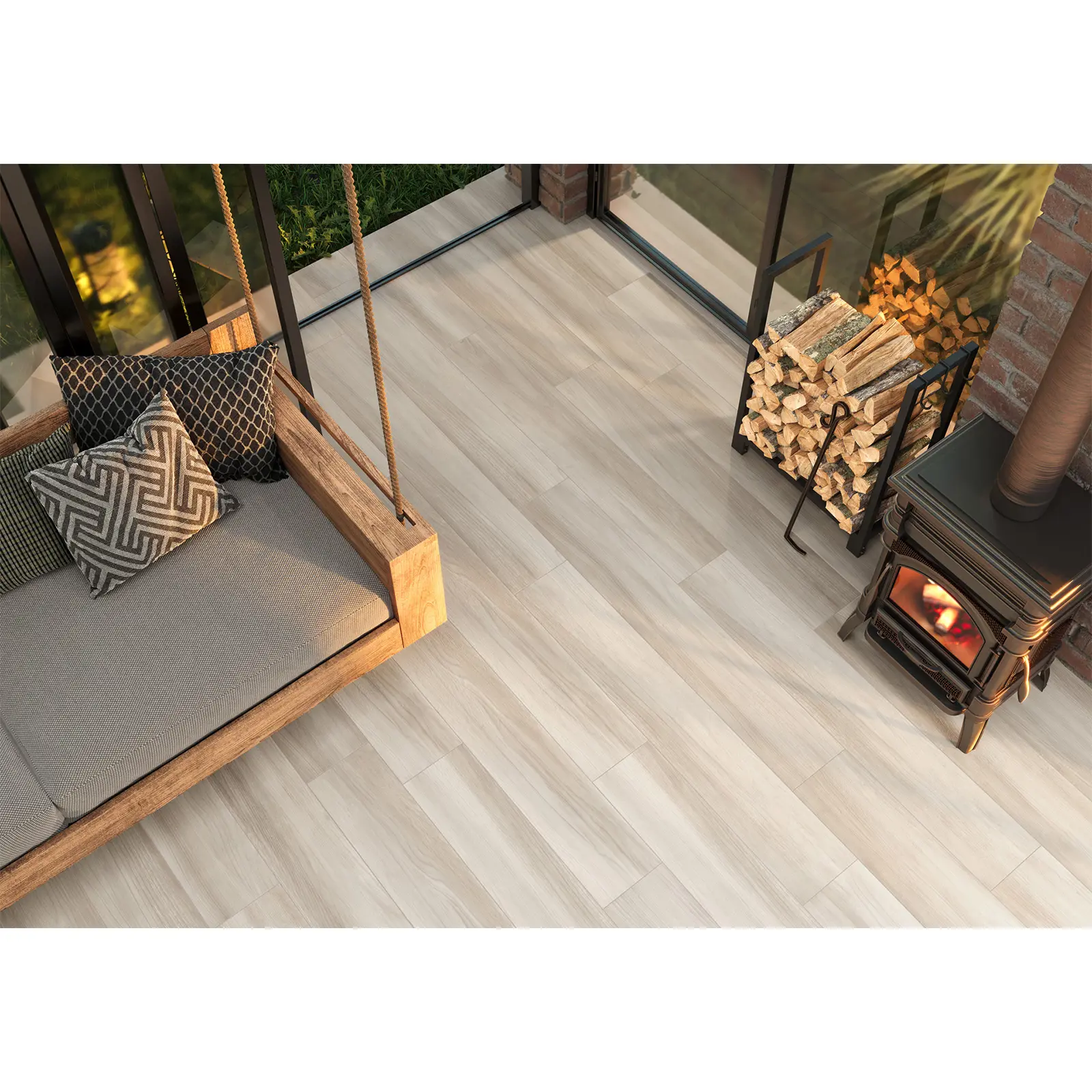 Изображение товара Керамогранит Artkera group Apricot 20x120 см кремовый имитация дерева