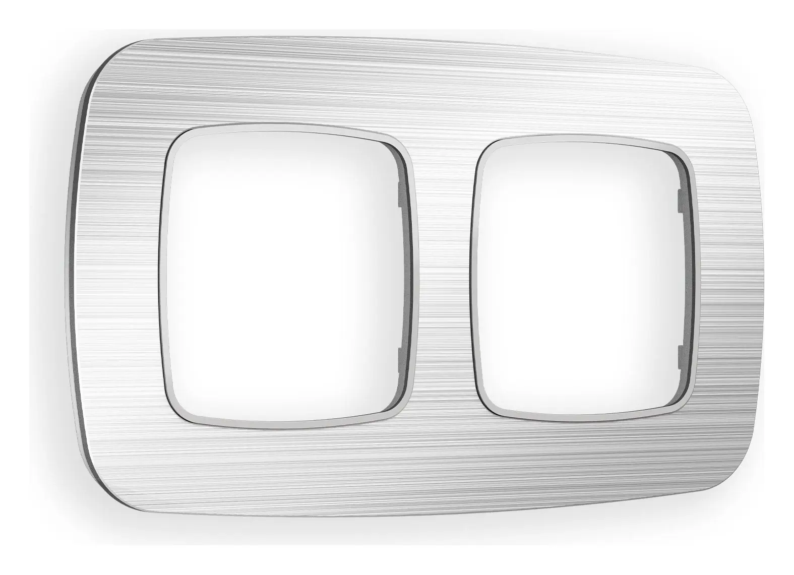 Изображение товара Рамка для розеток и выключателей Ambrella volt Omega Radian OF580102 2 поста серебро металл