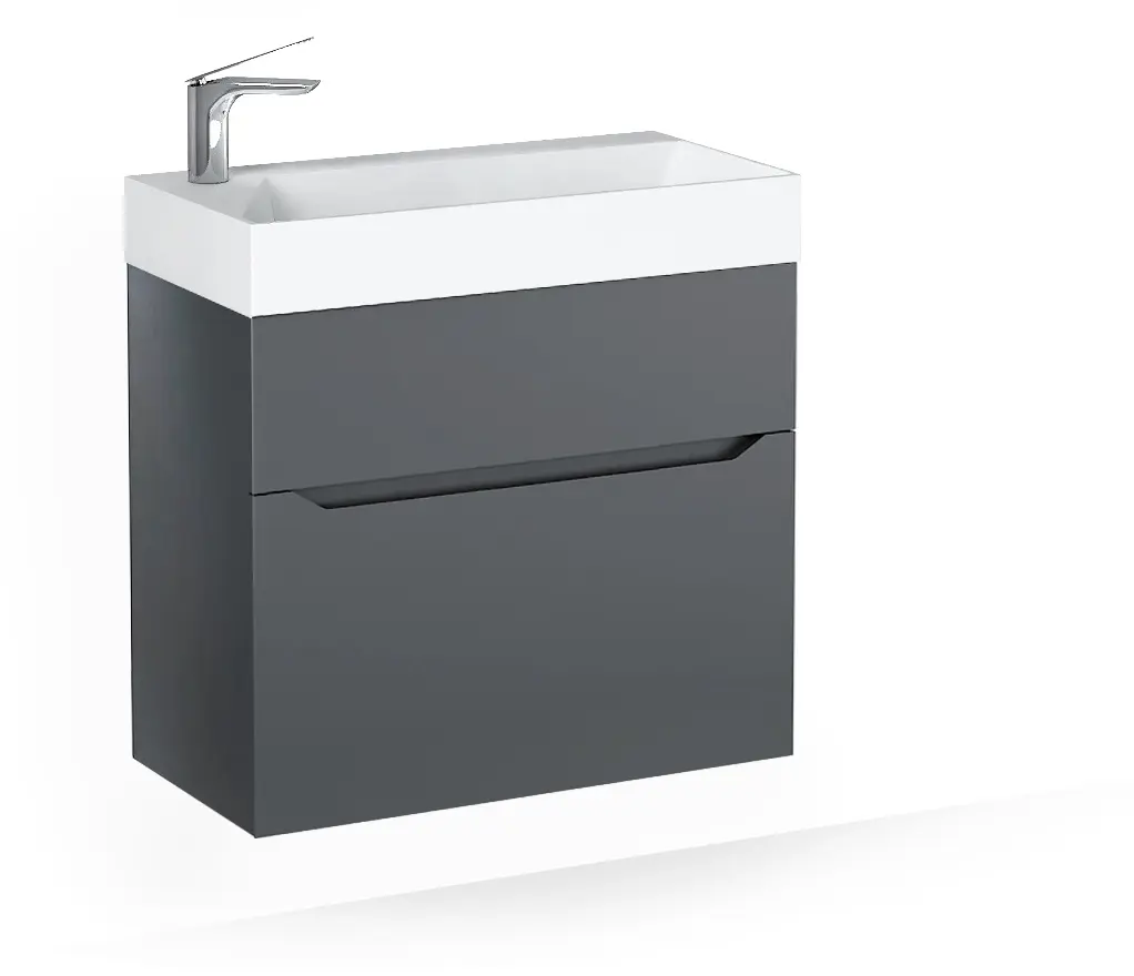 Изображение товара Тумба под раковину подвесная Jorno Folk.01.65/P/A/JR 65см цвет антрацит