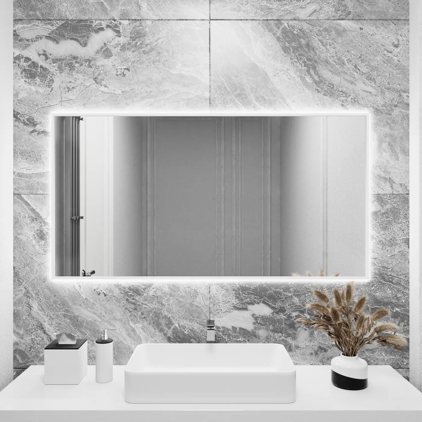 Изображение товара Зеркало для ванной Alumirror 12060свет 12060бел6000к с подсветкой 60x120см