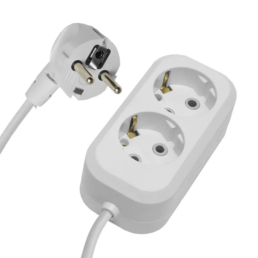 Изображение товара Удлинитель бытовой Stekker 2 розетки 5 м IP20 белый